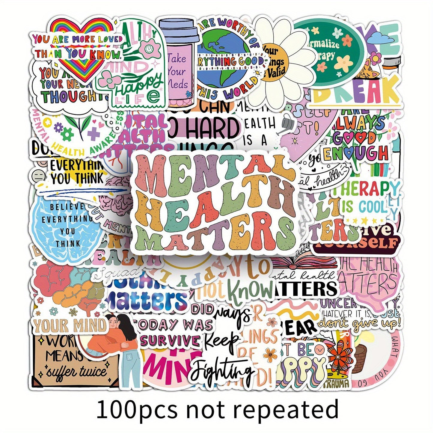 Mental Health inspirational assorted stickers - Random Selection