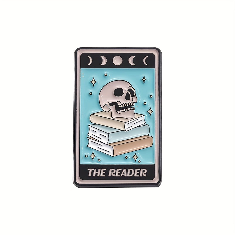 Reading books Skeleton Pins