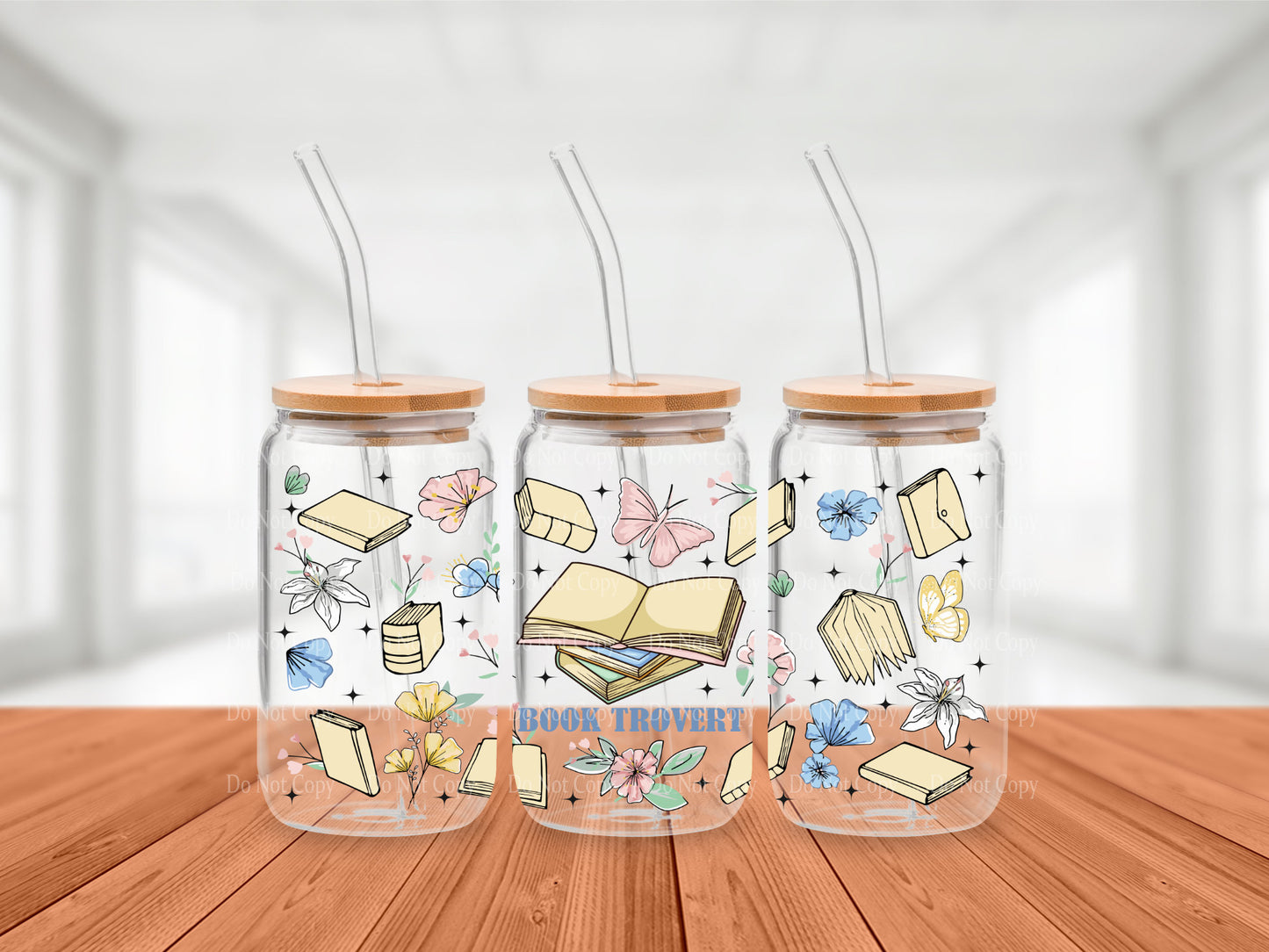 Book-Trovert Cold Brew Glass Tumbler