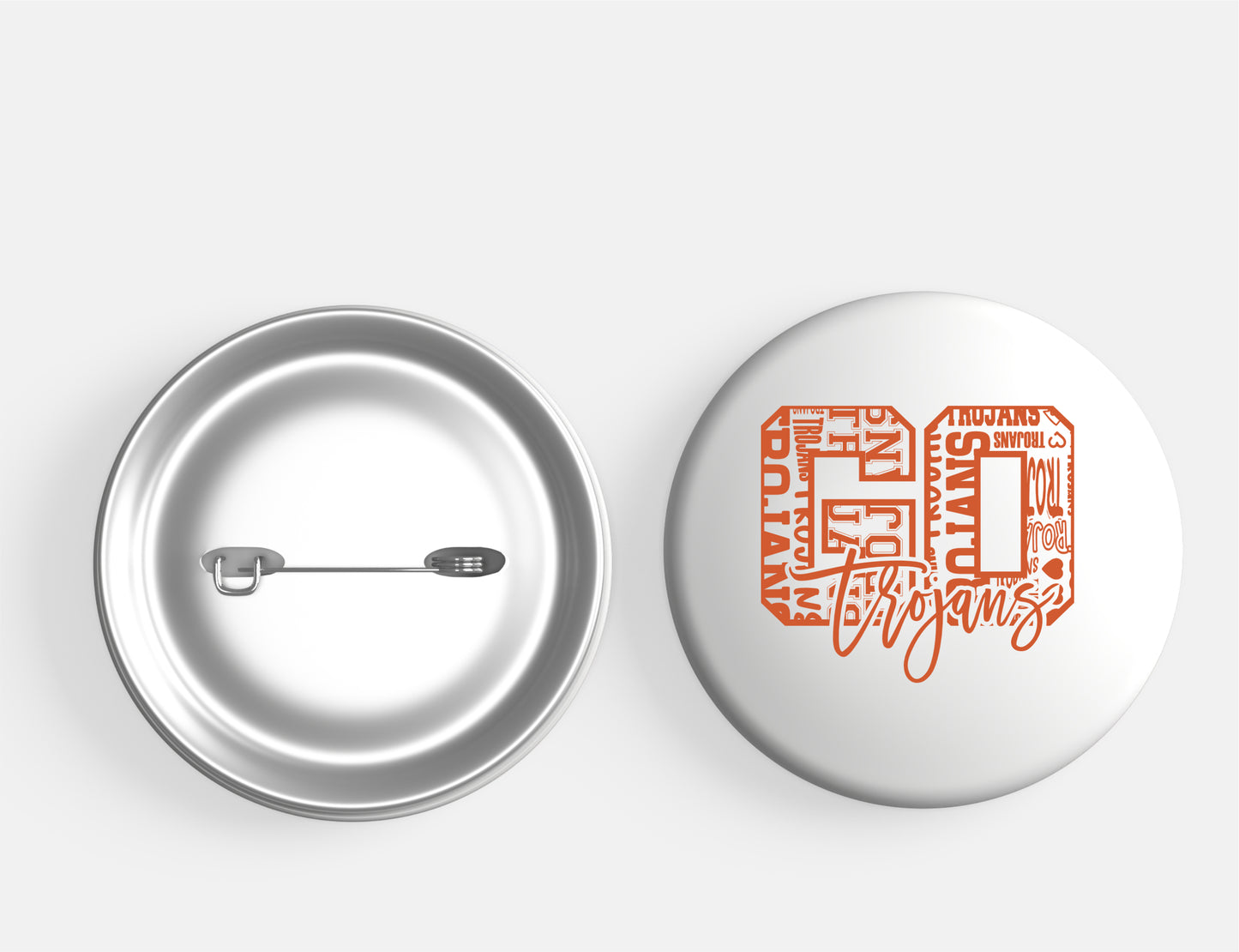 Go Trojans Orange Typography Button