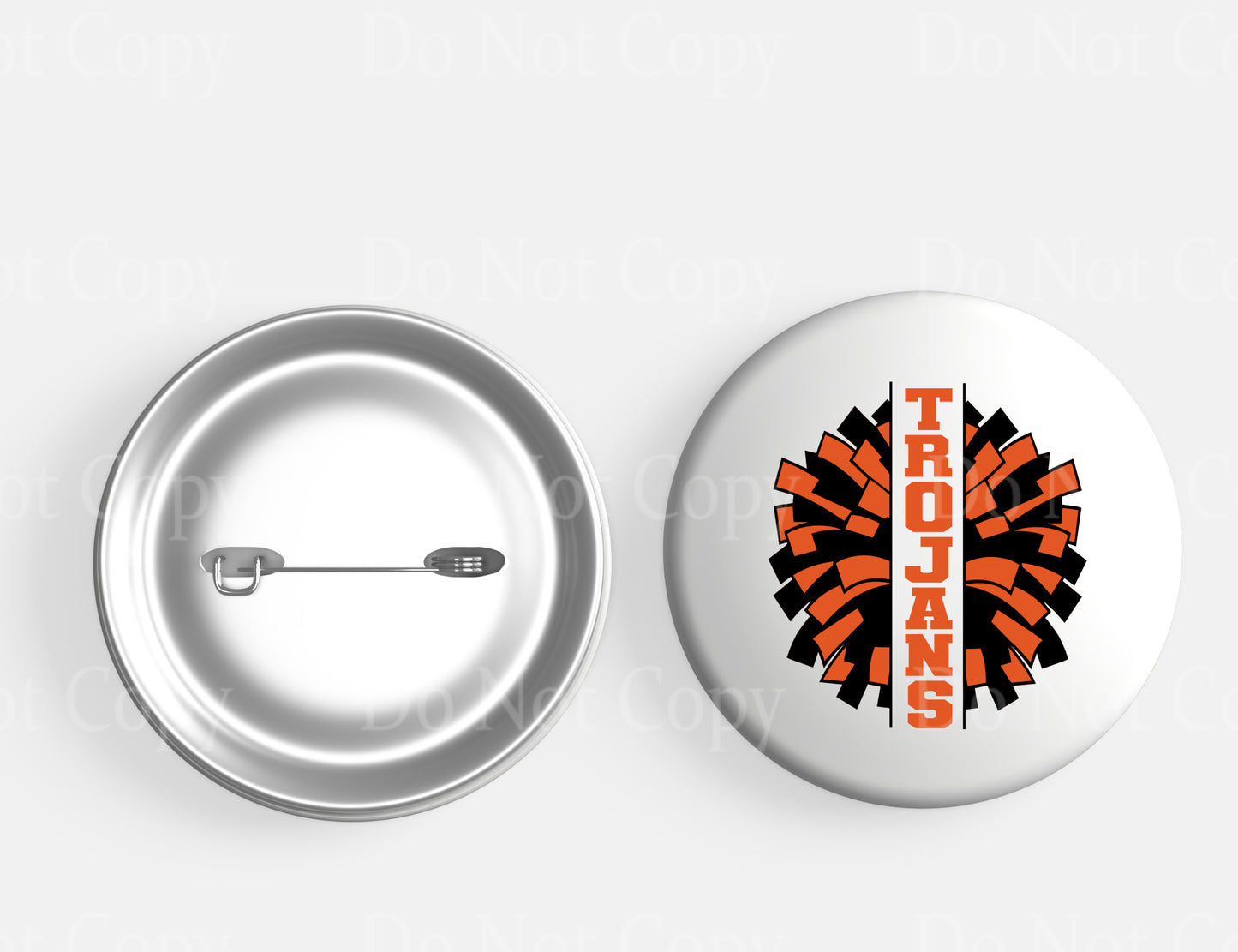 Trojans Cheer Pom Pom Button