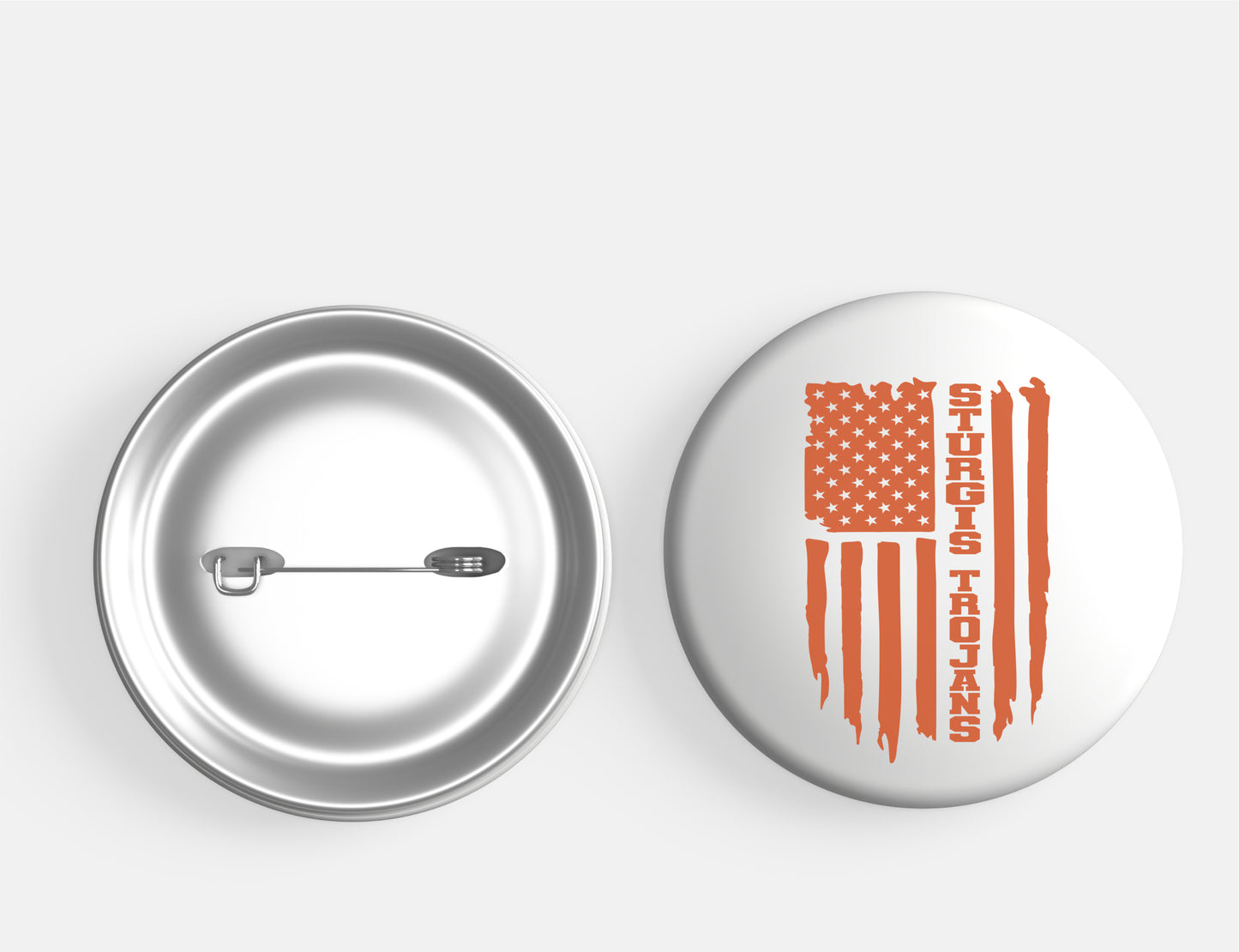 Sturgis Trojans Orange American Flag Button