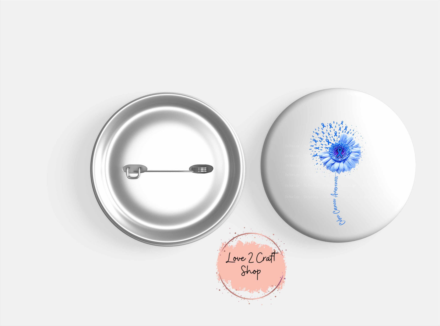 Colon Cancer Awareness Sunflower whimsical 1", 1.5" or 2" Button