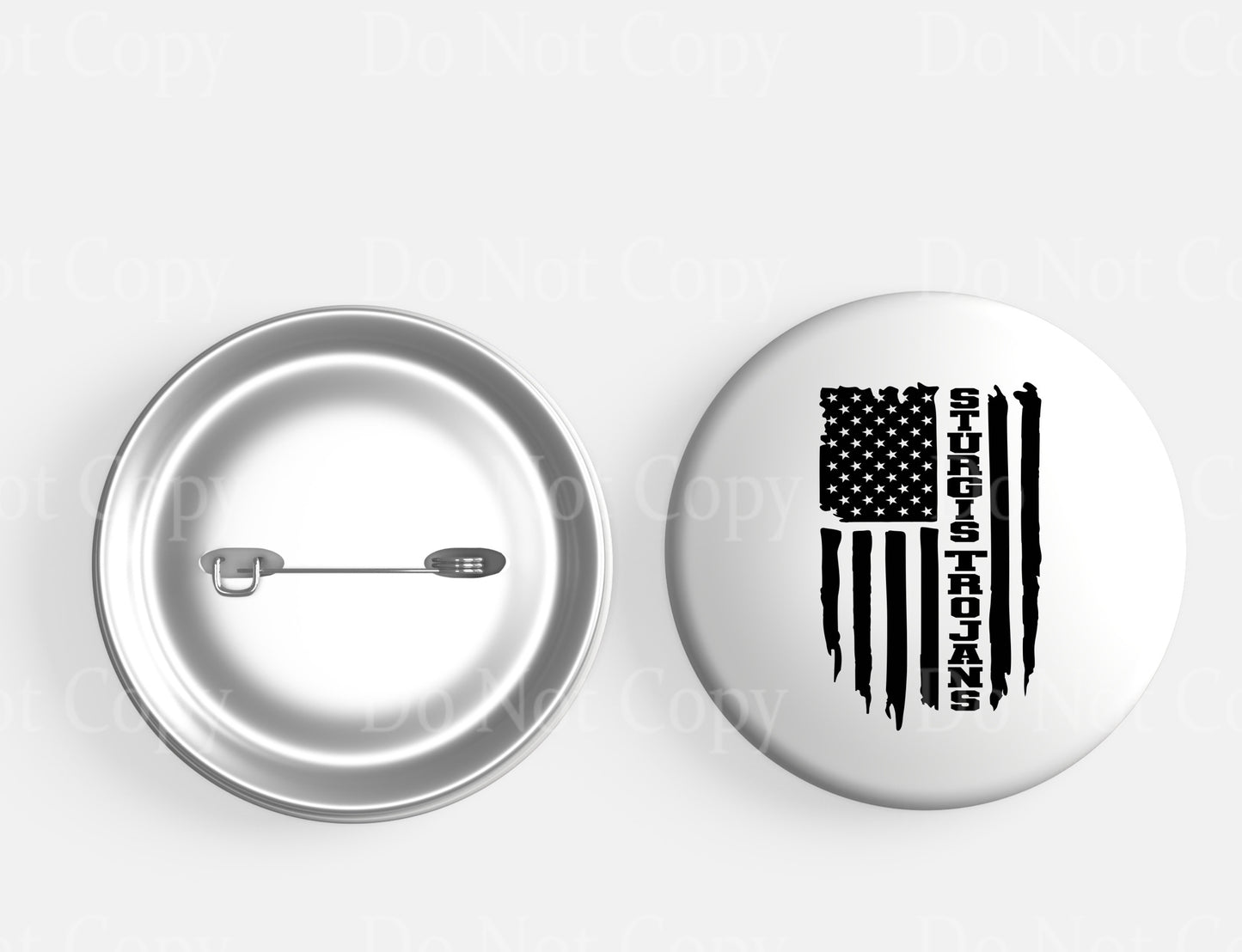 Sturgis Trojans Black American Flag Button
