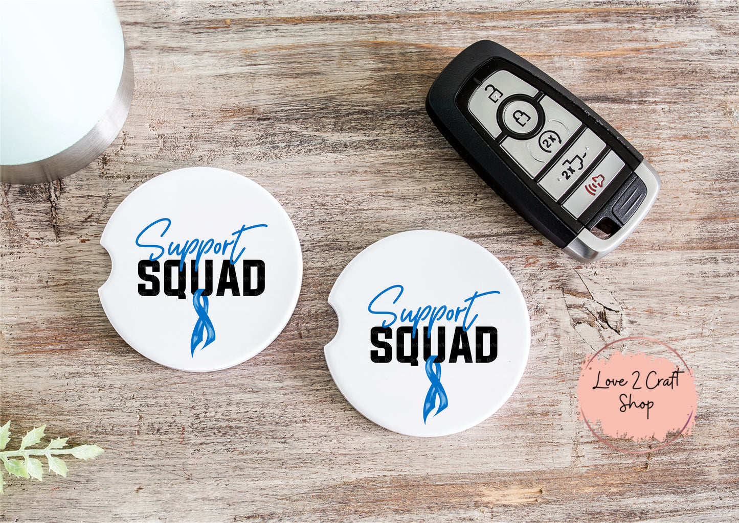Colon Cancer ribbon Support Squad Car Coasters