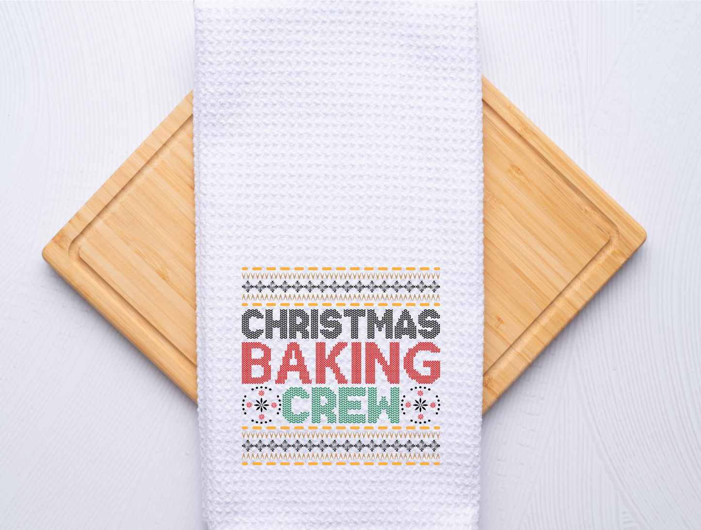 Christmas Baking Crew Smooth or Waffle texture Tea Towel