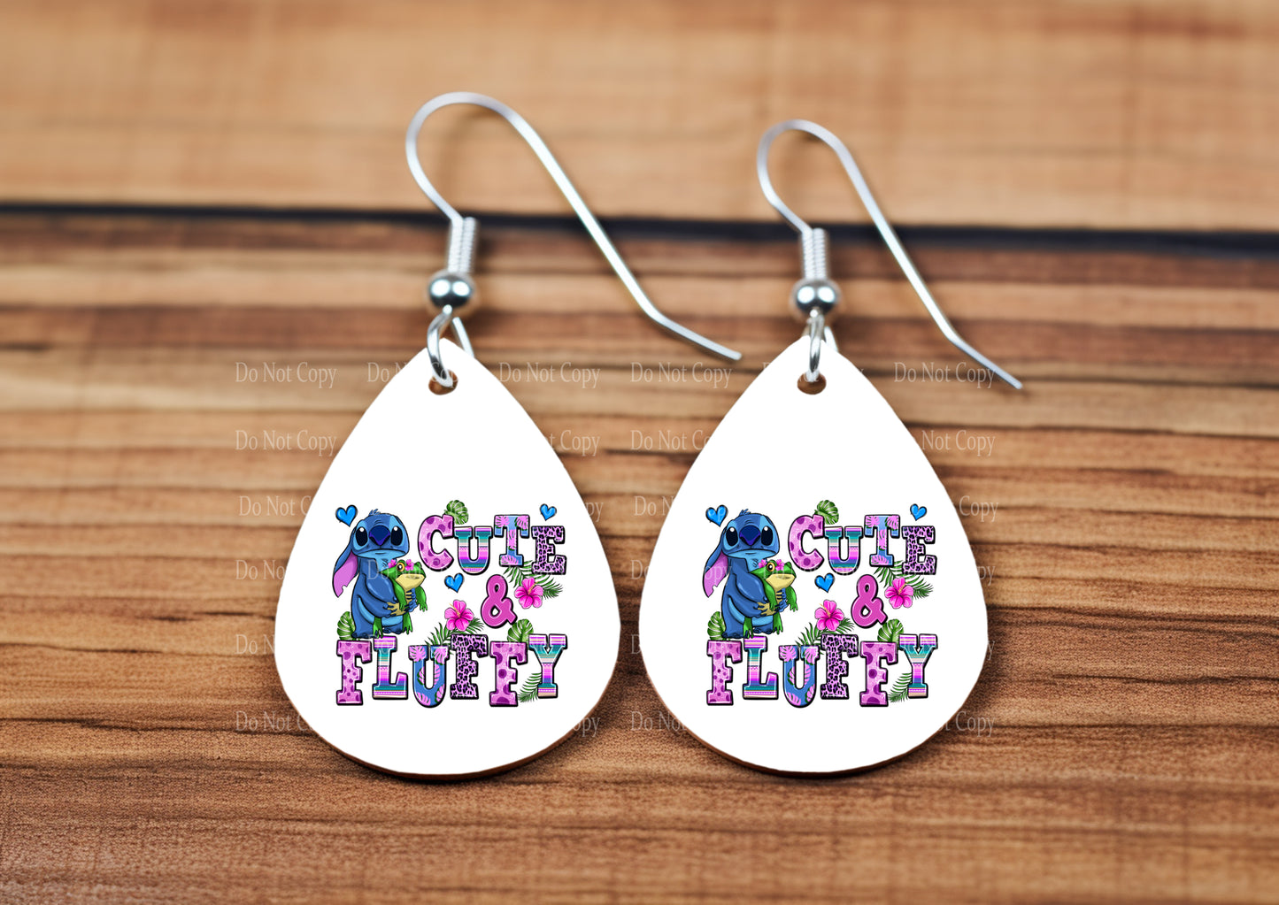 Stitch Cute and Fluffy teardrop earrings