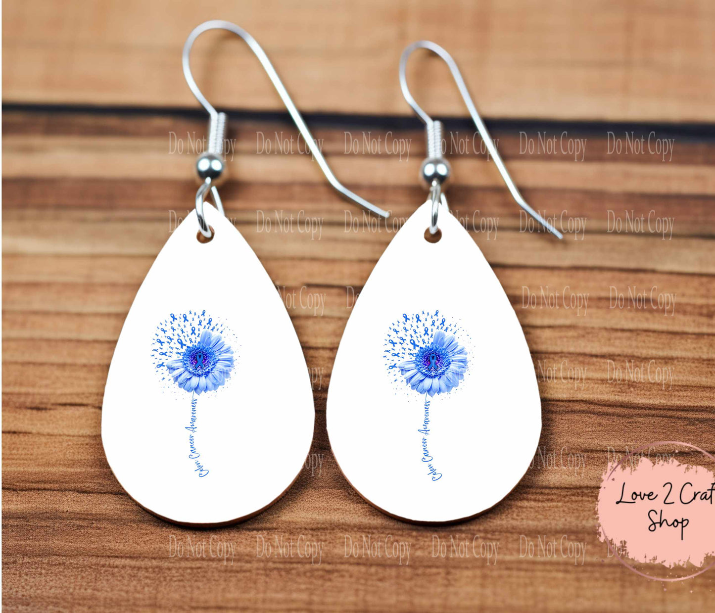 Colon Cancer Awareness Sunflower whimsical earrings