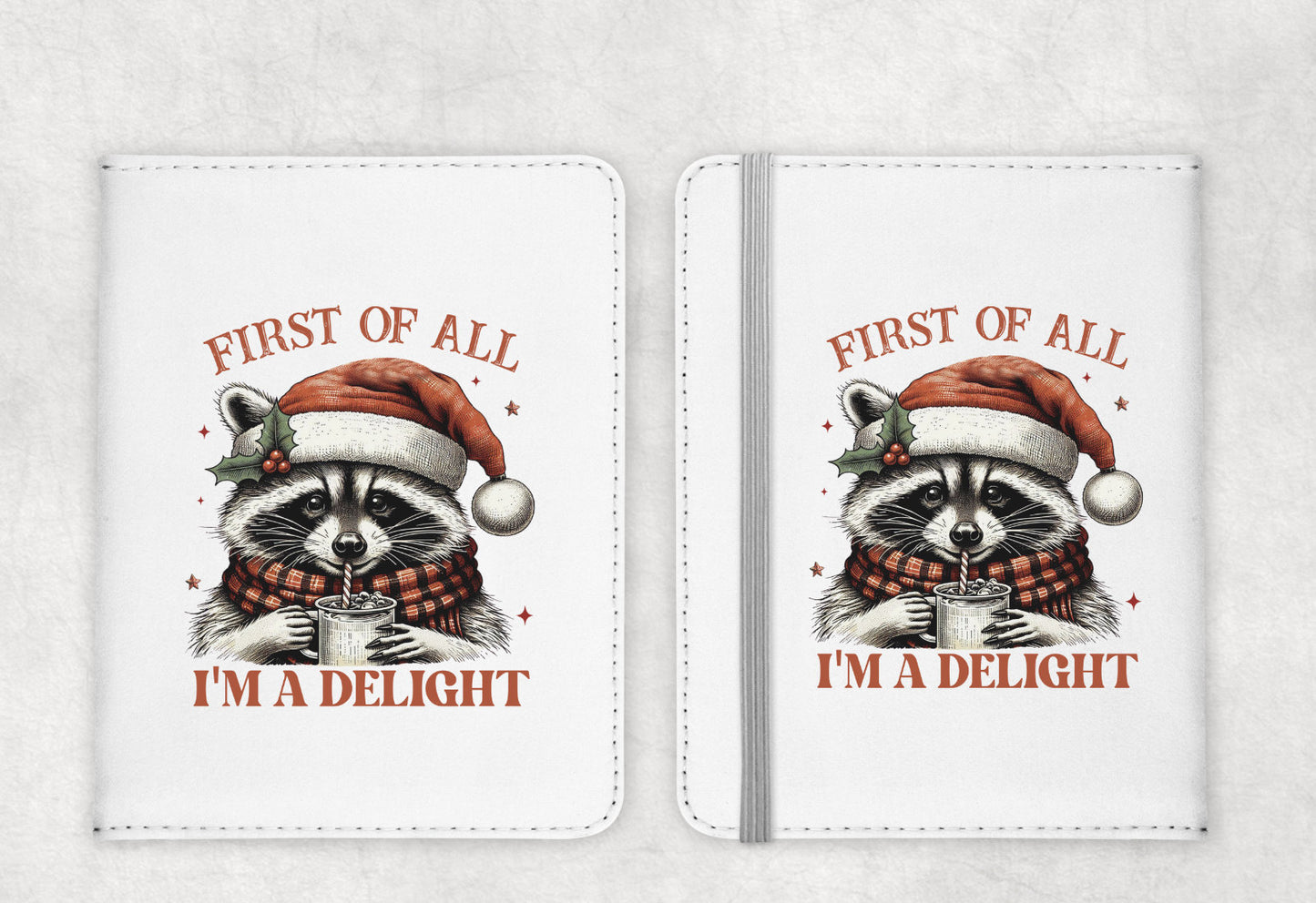 Christmas Ornament Ball Funny Gnome Passport Holder