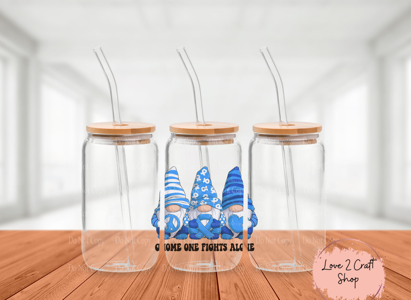 Colon Cancer Gnome One Fights Alone Cold Brew Glass Tumbler