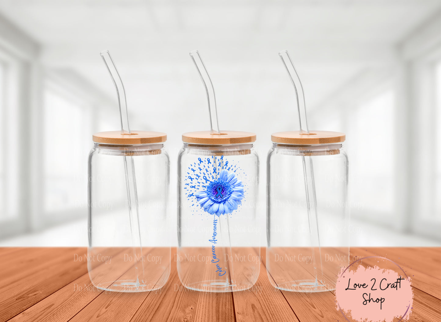 Colon Cancer Awareness Sunflower whimsical Cold Brew Glass Tumbler