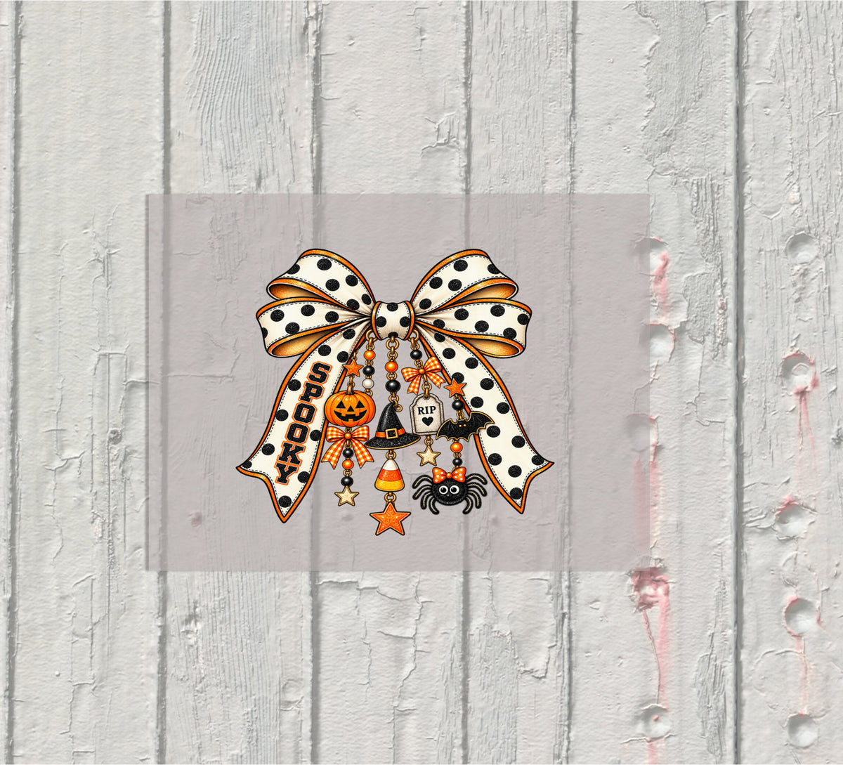 Halloween Coquette Bow with cute charms DTF Print