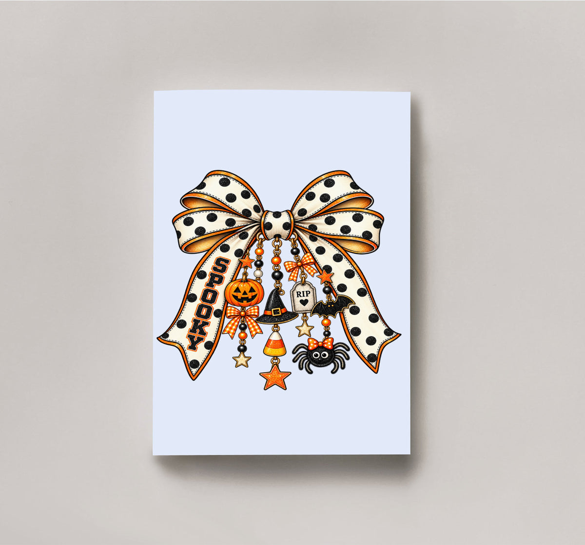 Halloween Coquette Bow with cute charms Sublimation Print