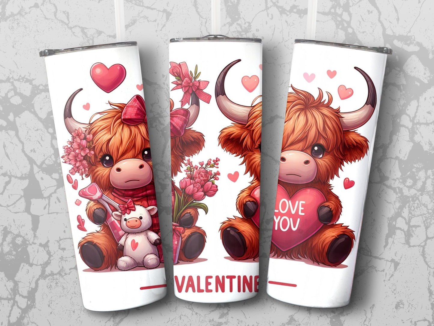 Highland Cow Valentine Tumbler 5