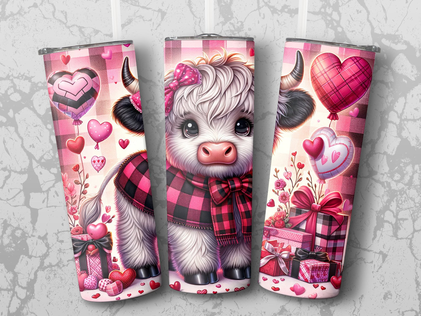Highland Cow Valentine Tumbler 7
