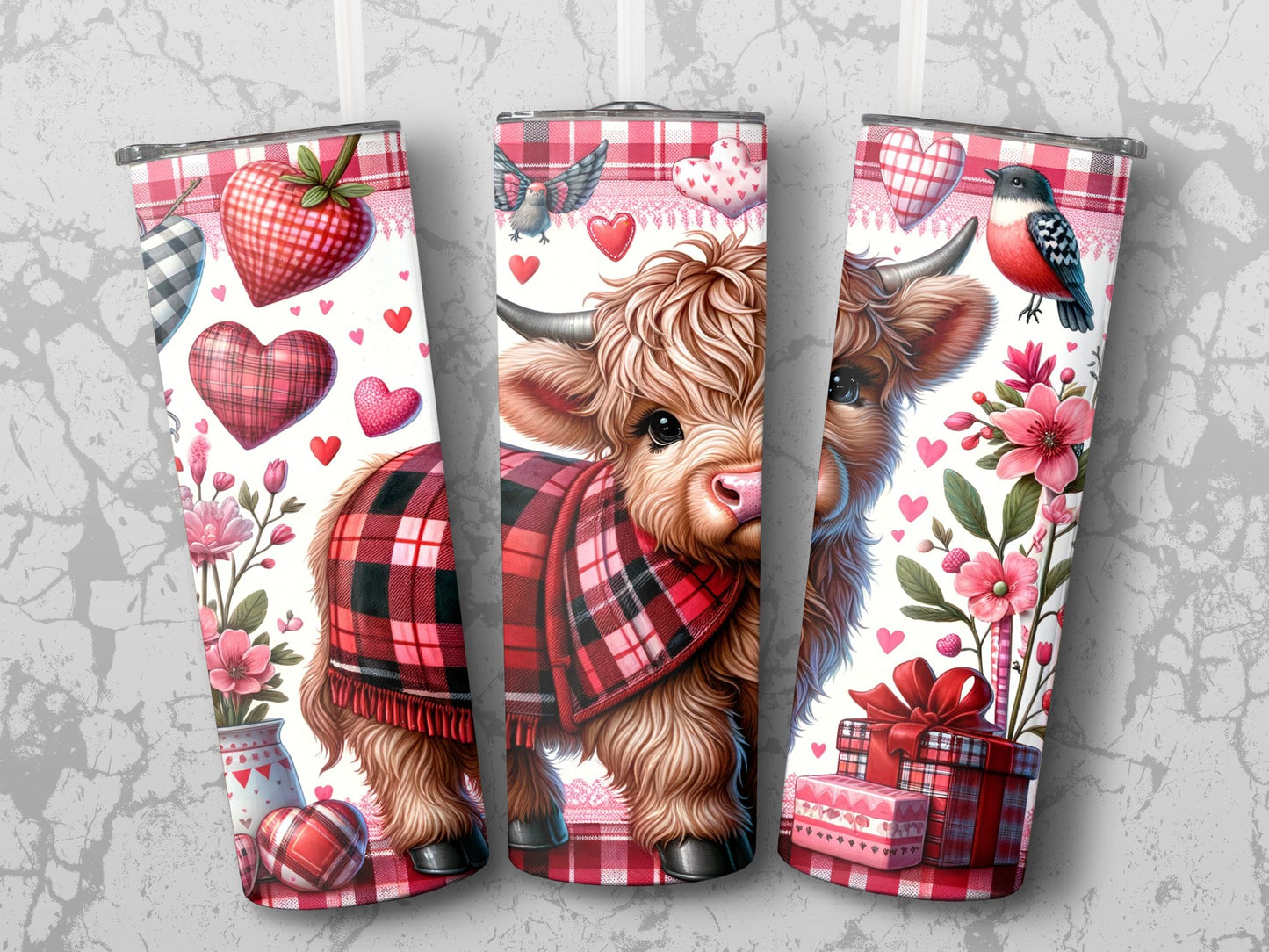 Highland Cow Valentine Tumbler 9