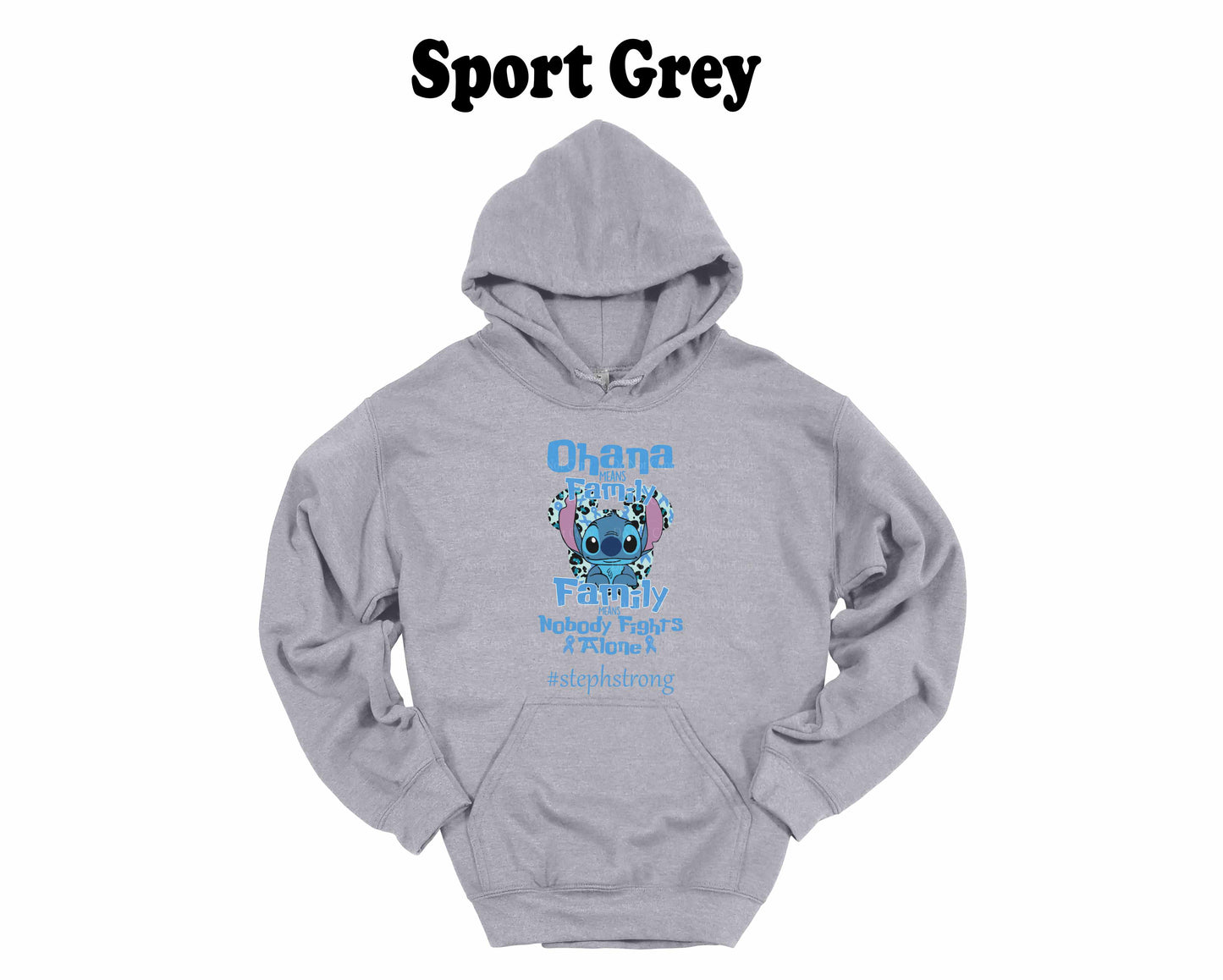 Colon Cancer Stitch Ohana means family Hoodie