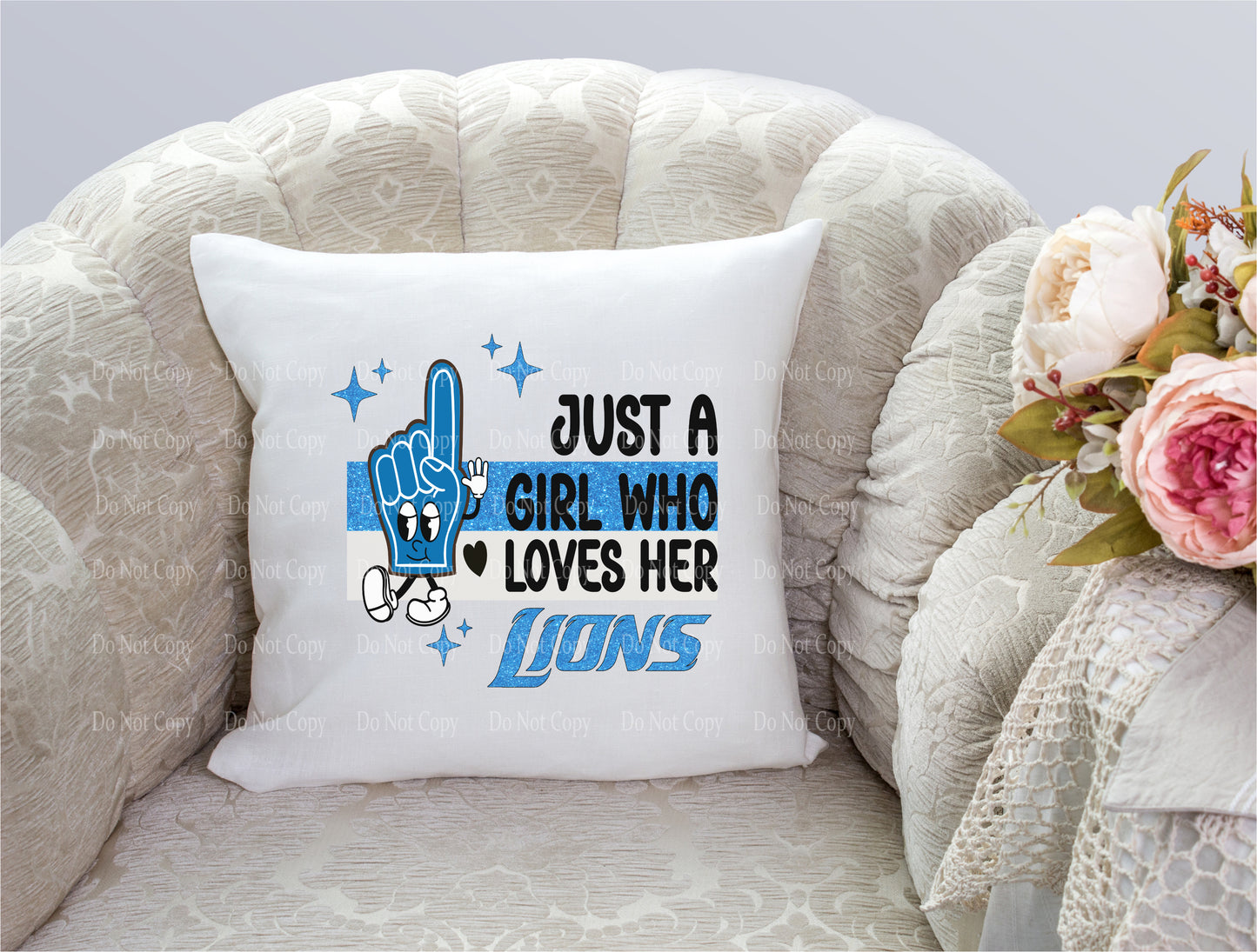 Just a girl who loves her Lions - Hand - pillow