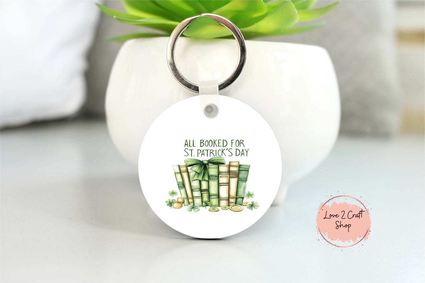 All Booked for St. Patrick's Day Key chain
