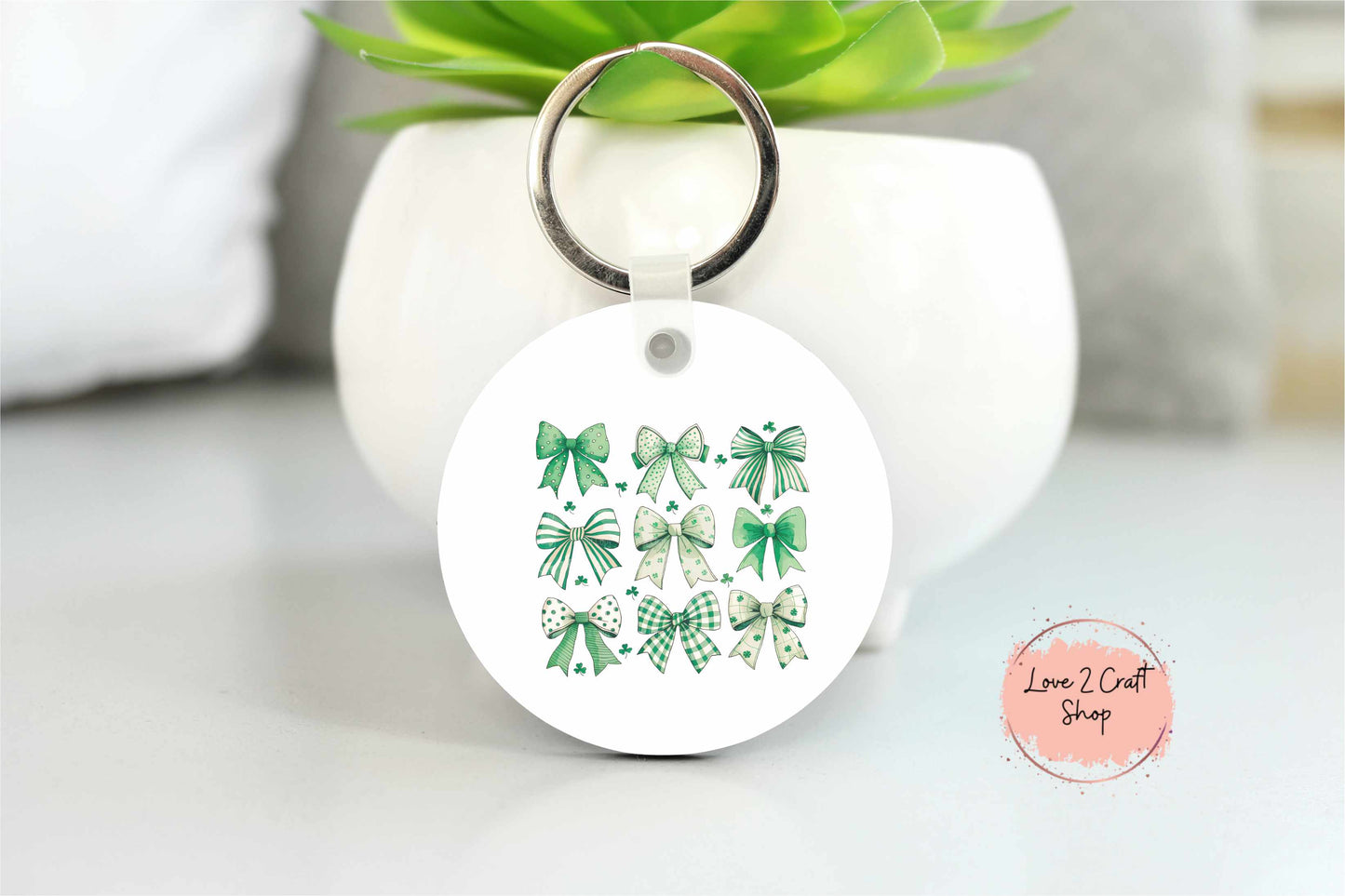 St. Patrick's Day Bows Coquette Key chain