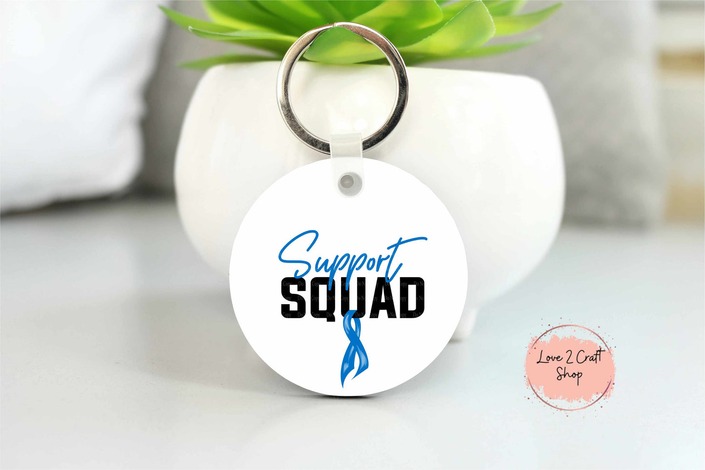 Colon Cancer ribbon Support Squad Key chain