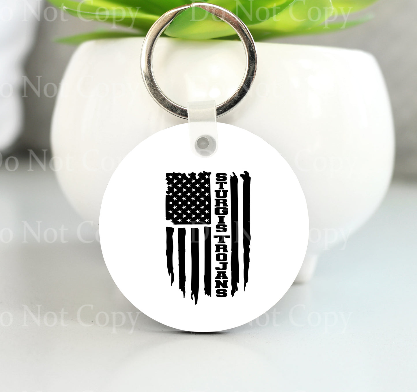 Sturgis Trojans Black American Flag Key Chain