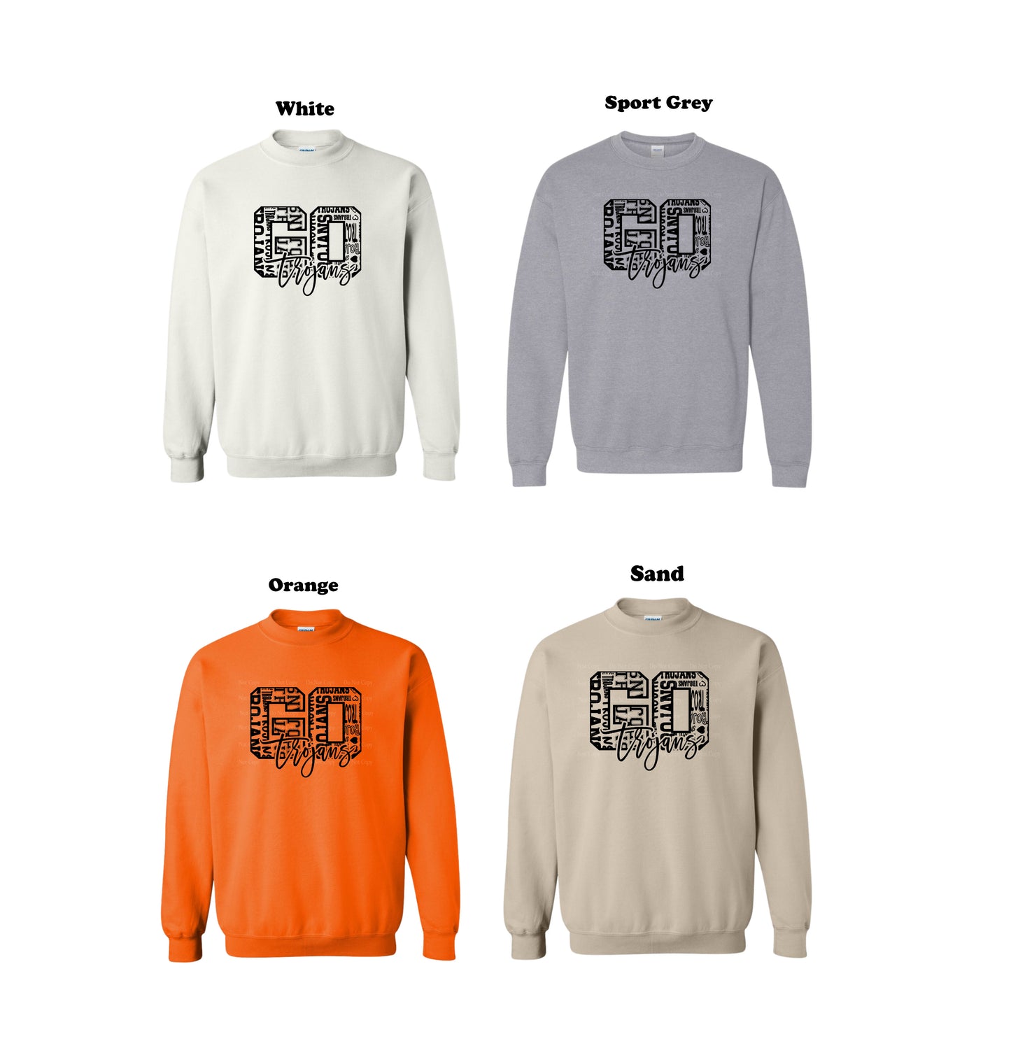 Go Trojans Black Typography Crew Sweatshirt