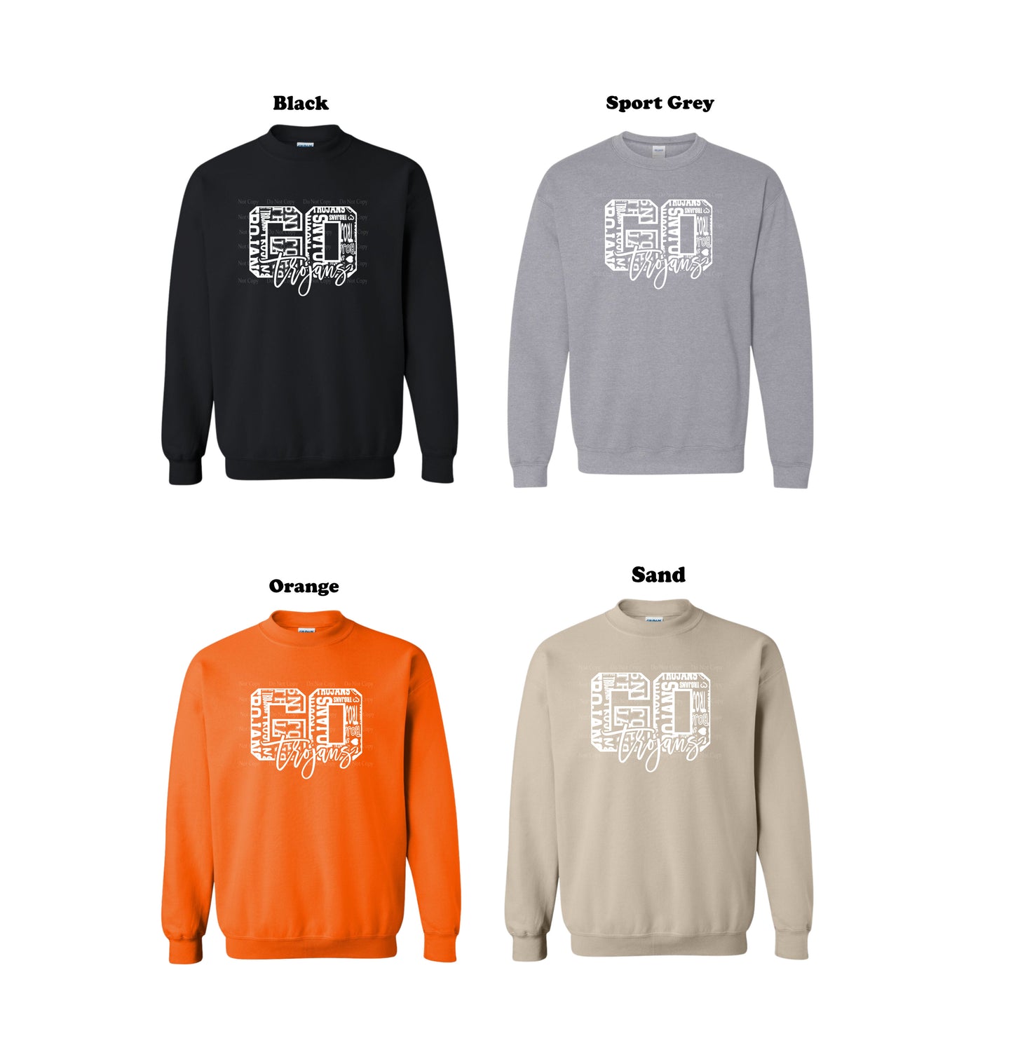 Go Trojans White Typography Crew Sweatshirt