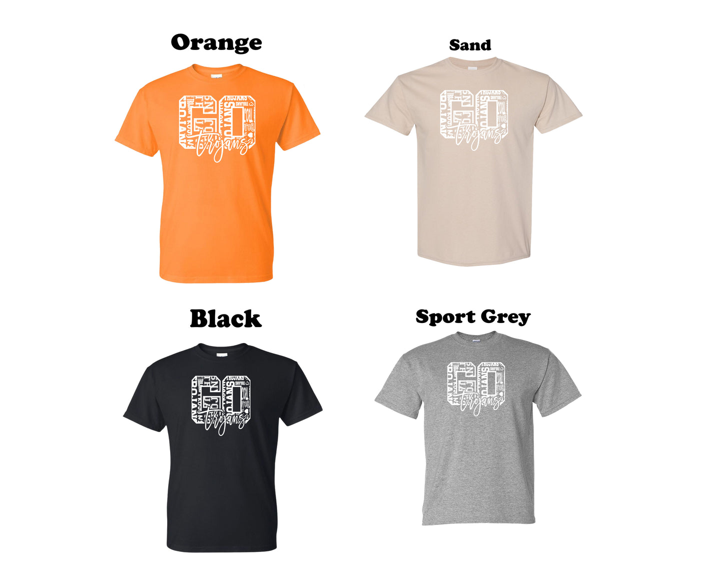 Go Trojans White Typography Tee