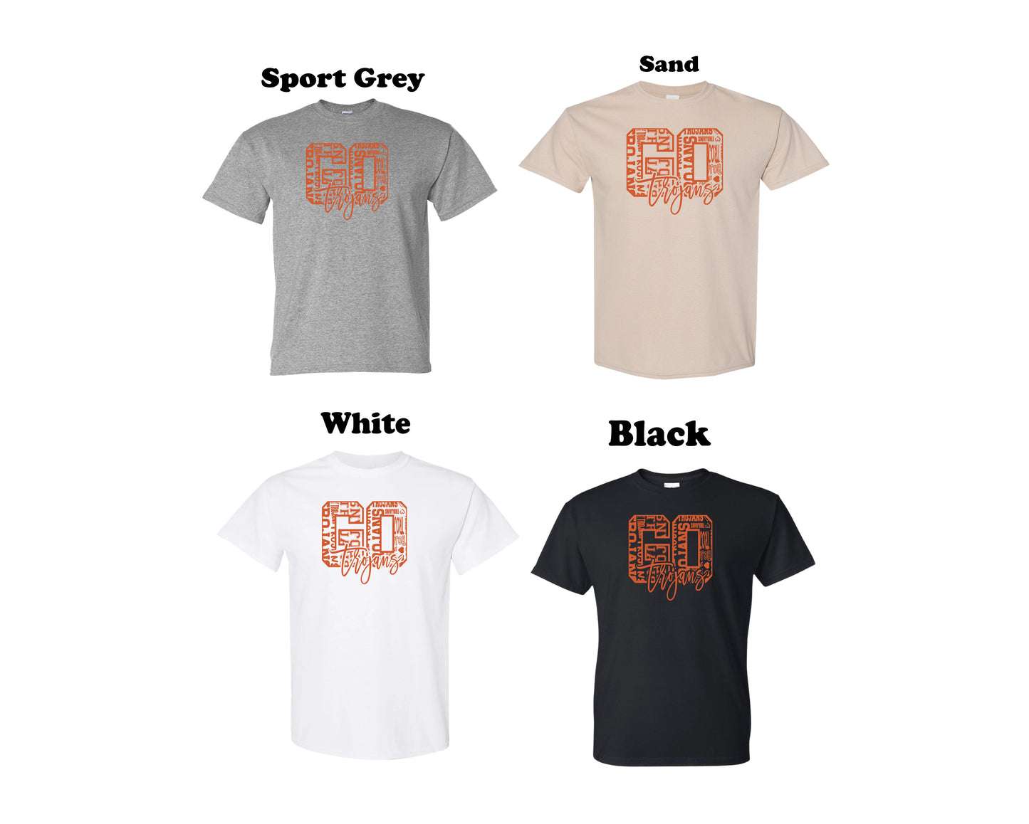 Go Trojans Orange Typography Tee