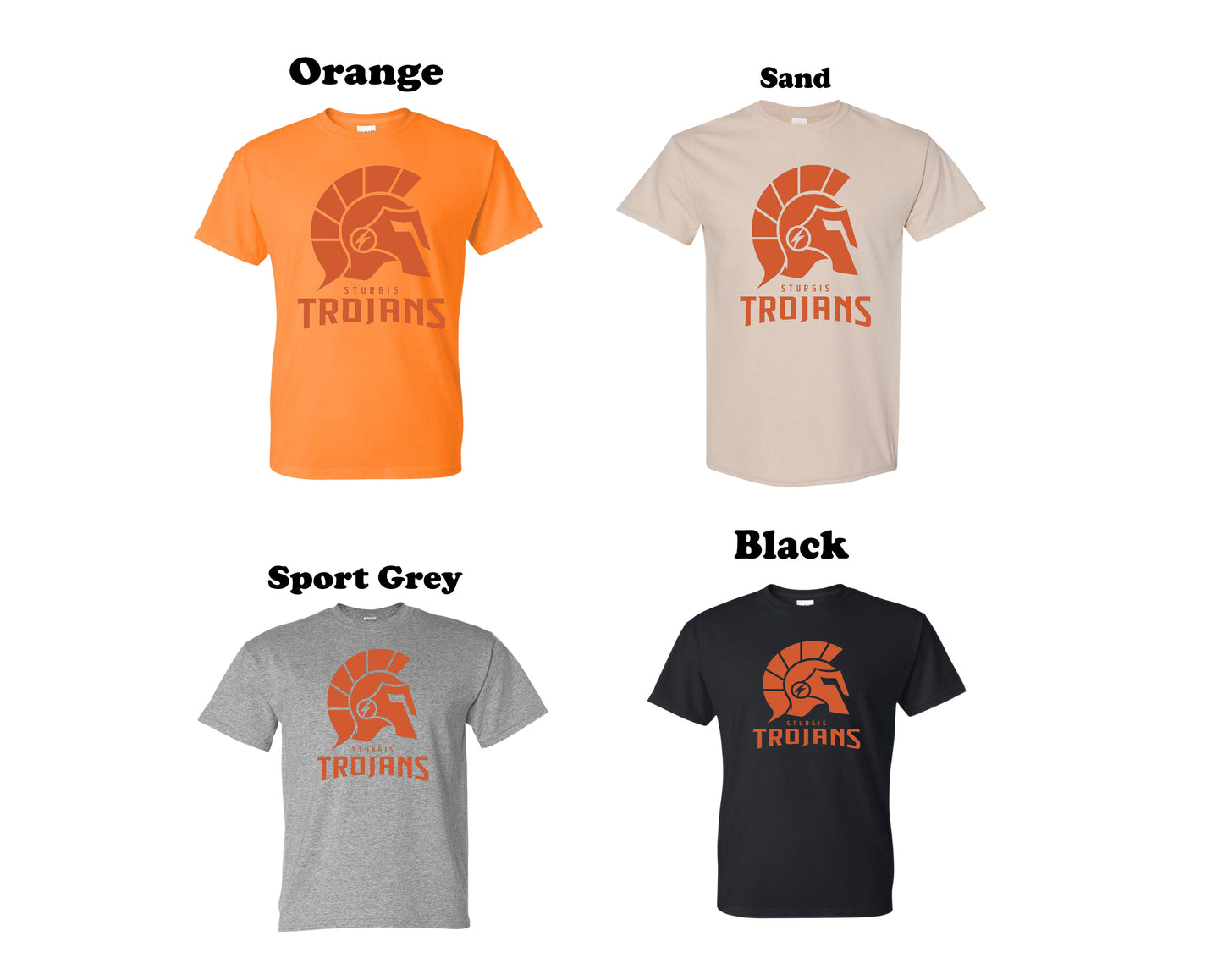 Sturgis Trojans Orange Logo Tee
