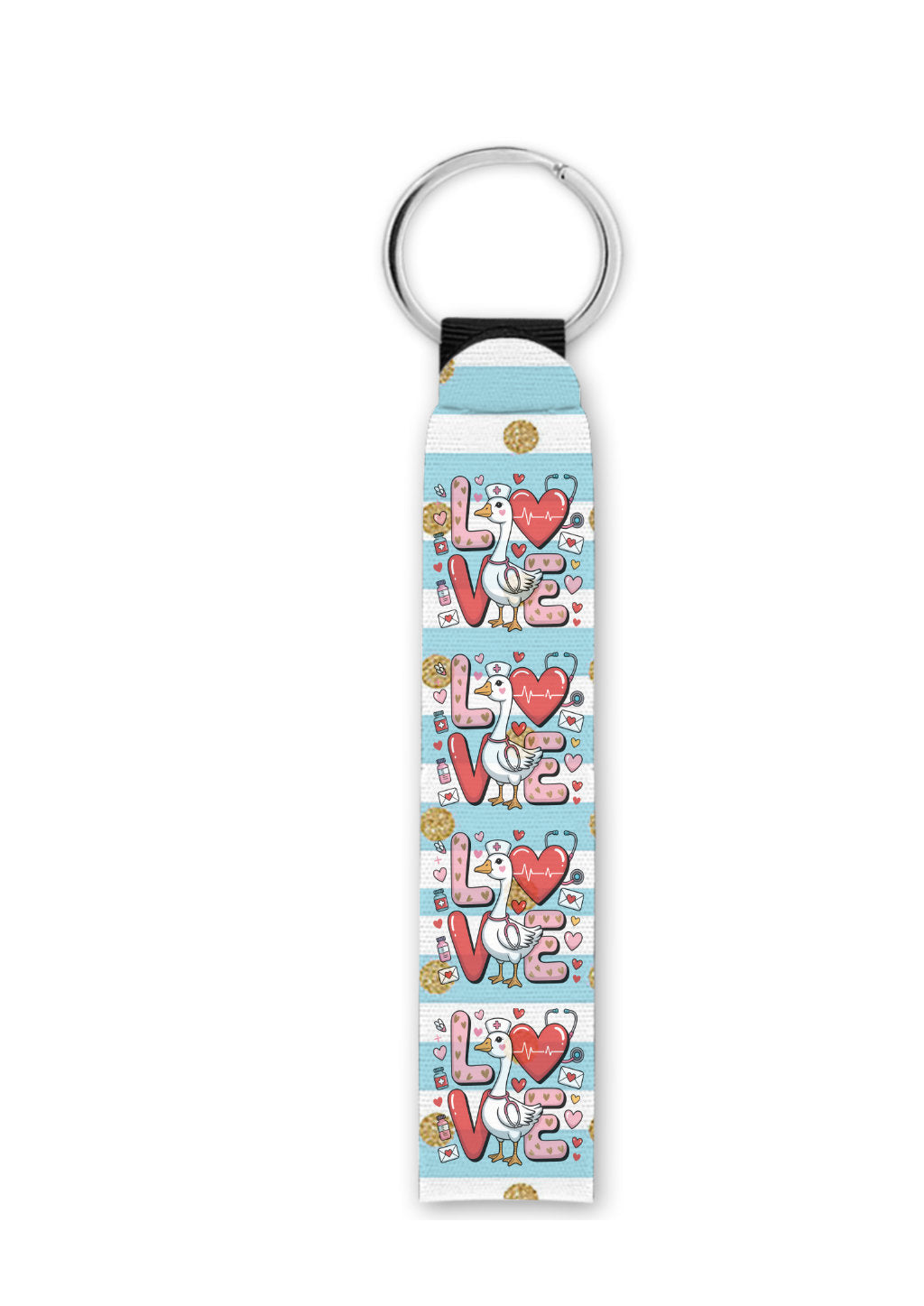 Love Valentine Nurse Goose Wristlet Keychain