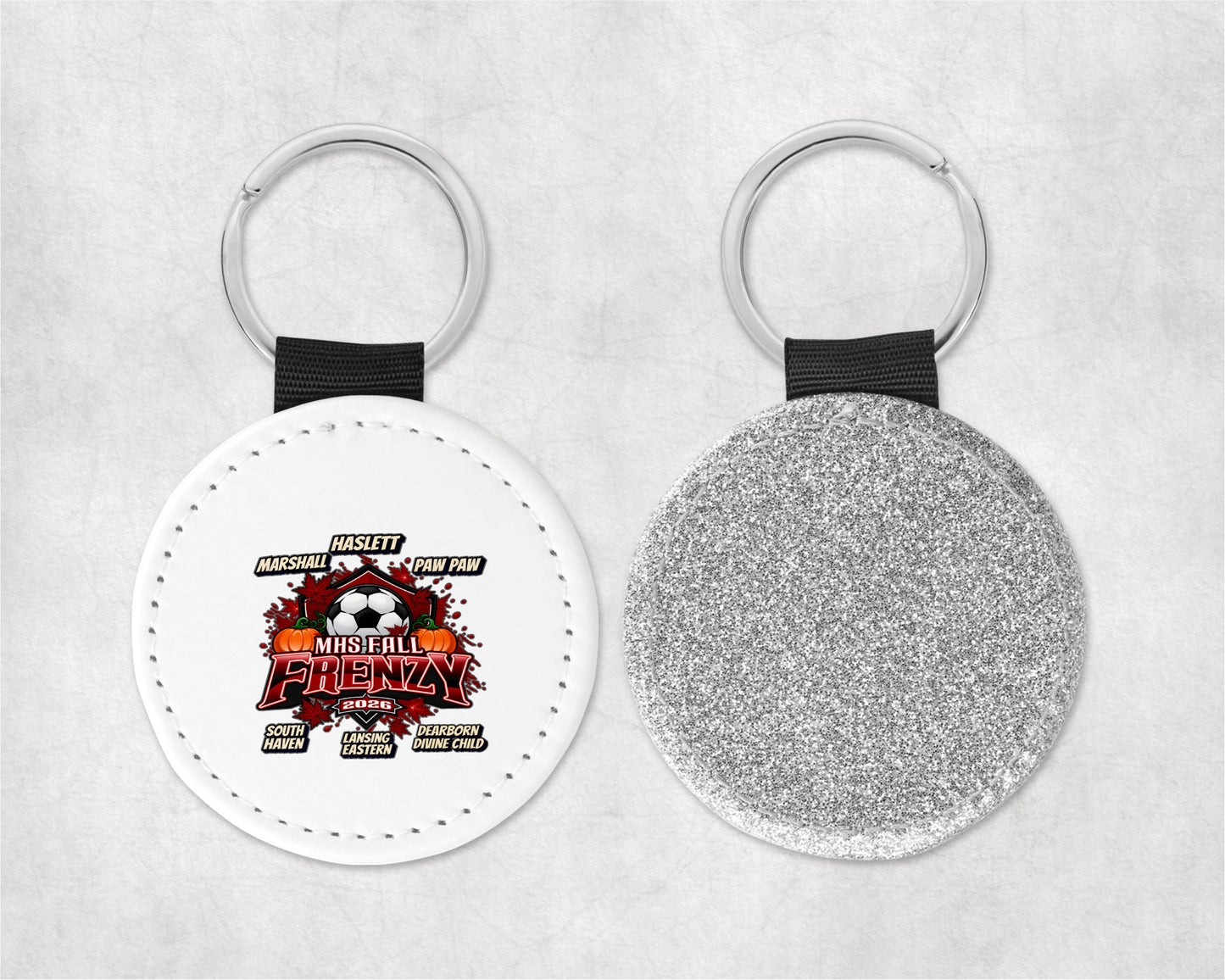 MHS Fall Frenzy Round Sparkly Key Chain