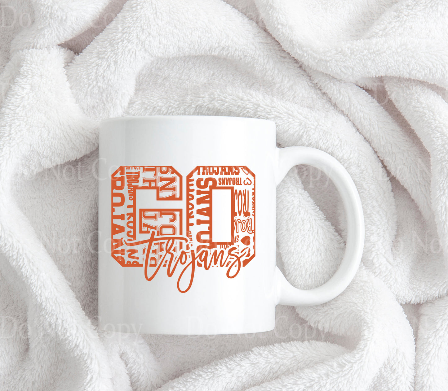 Go Trojans Orange Typography Mug