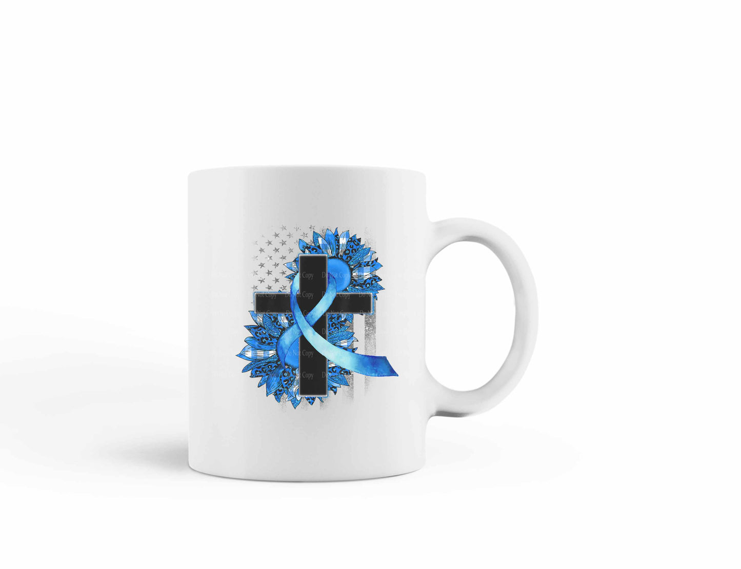 Colon Cancer Floral Cross Mug