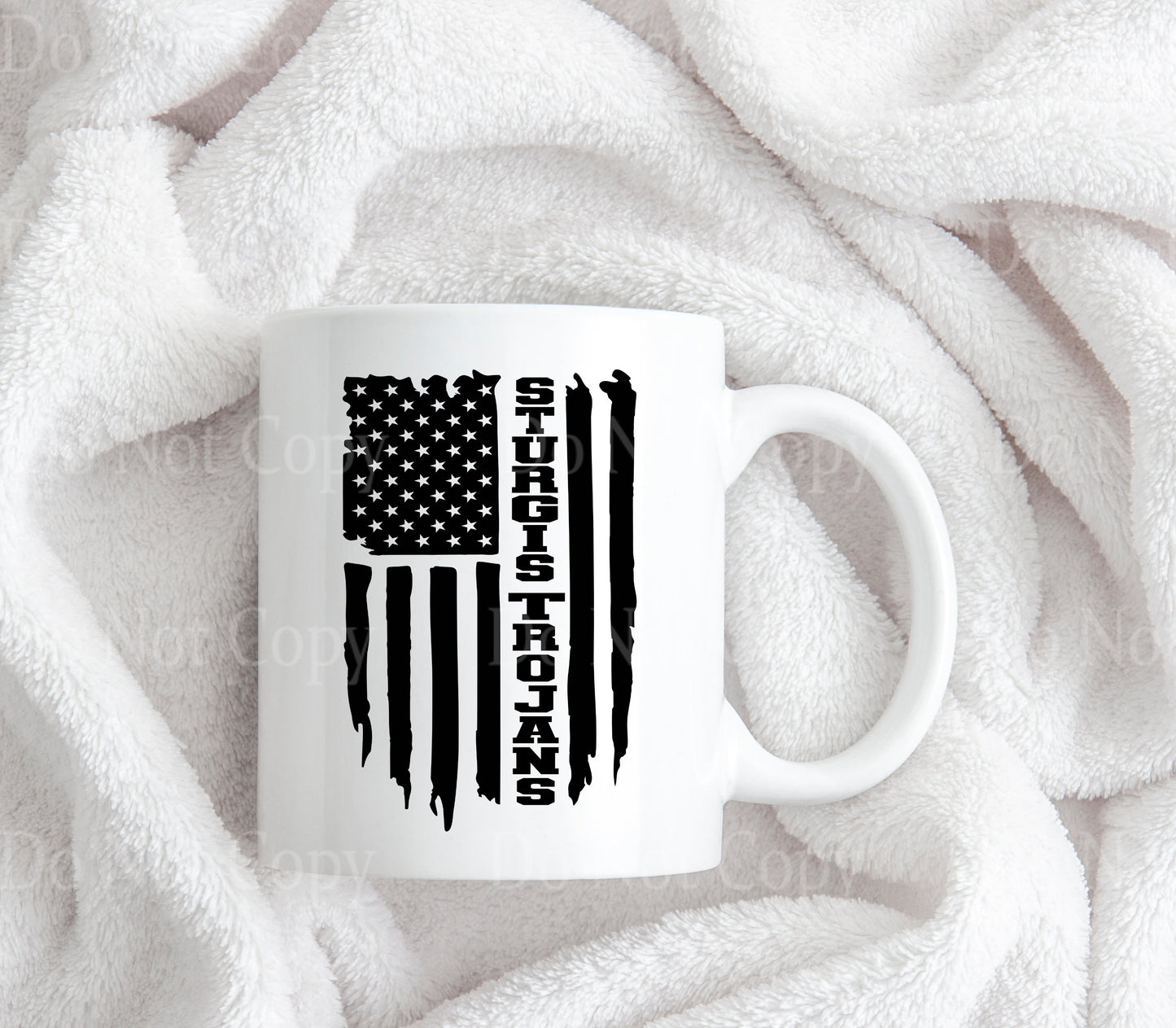 Sturgis Trojans Black American Flag Mug