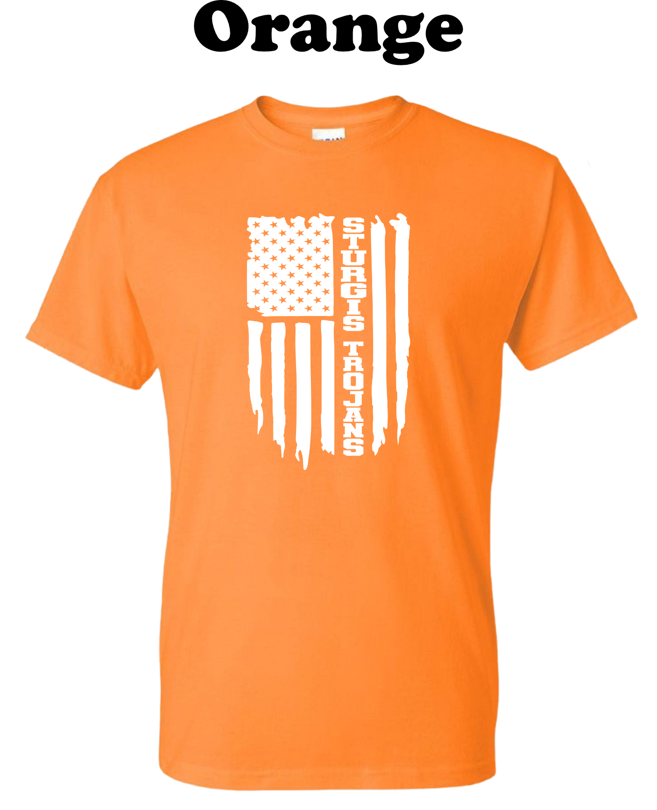Sturgis Trojans White American Flag Tee
