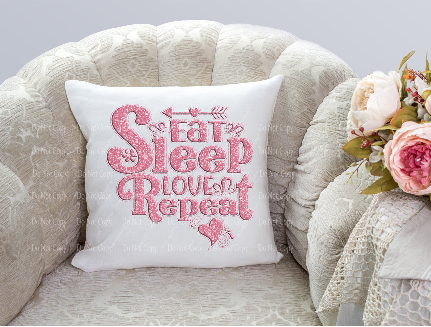 Eat Sleep Love Repeat pillow