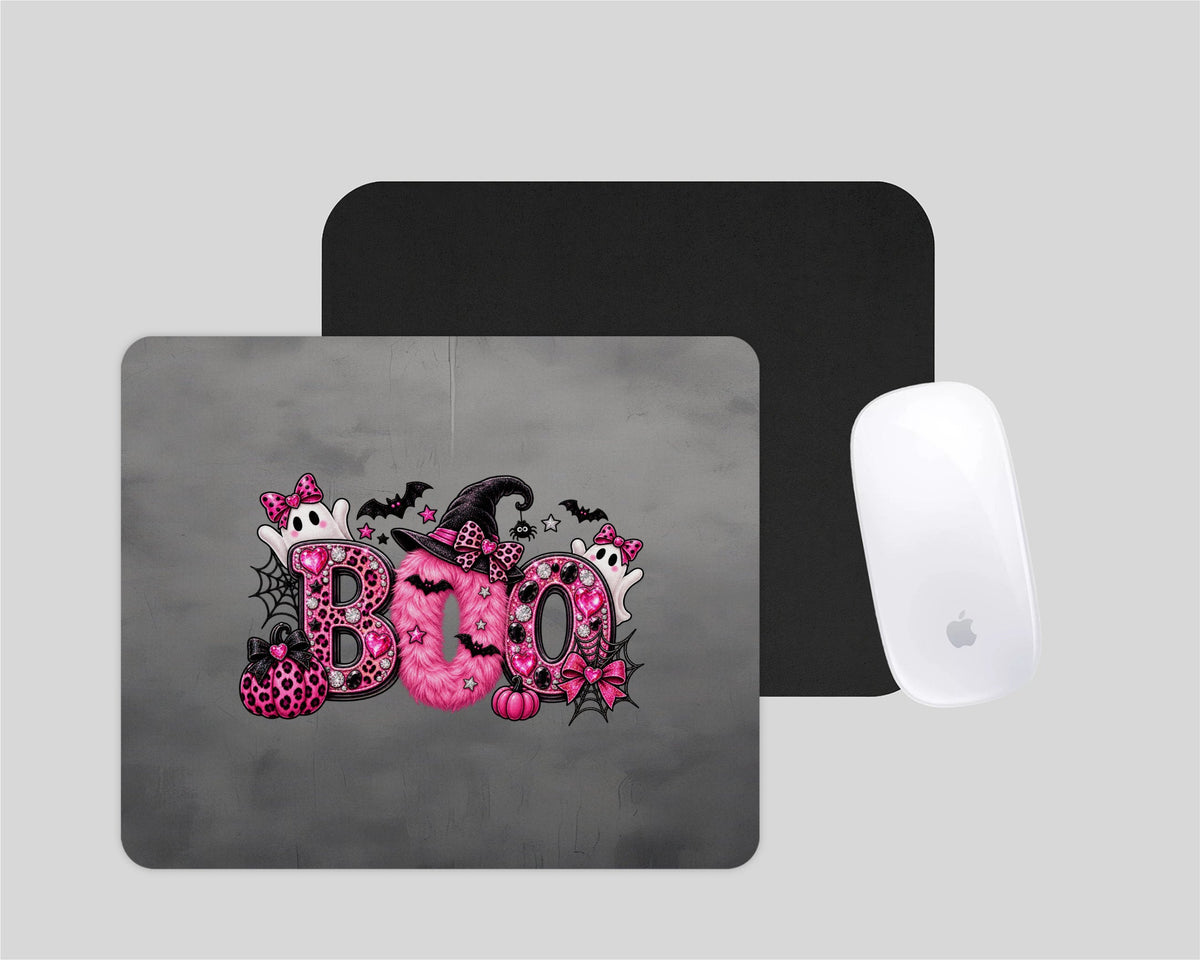 Pink BOO Halloween Mouse Pad
