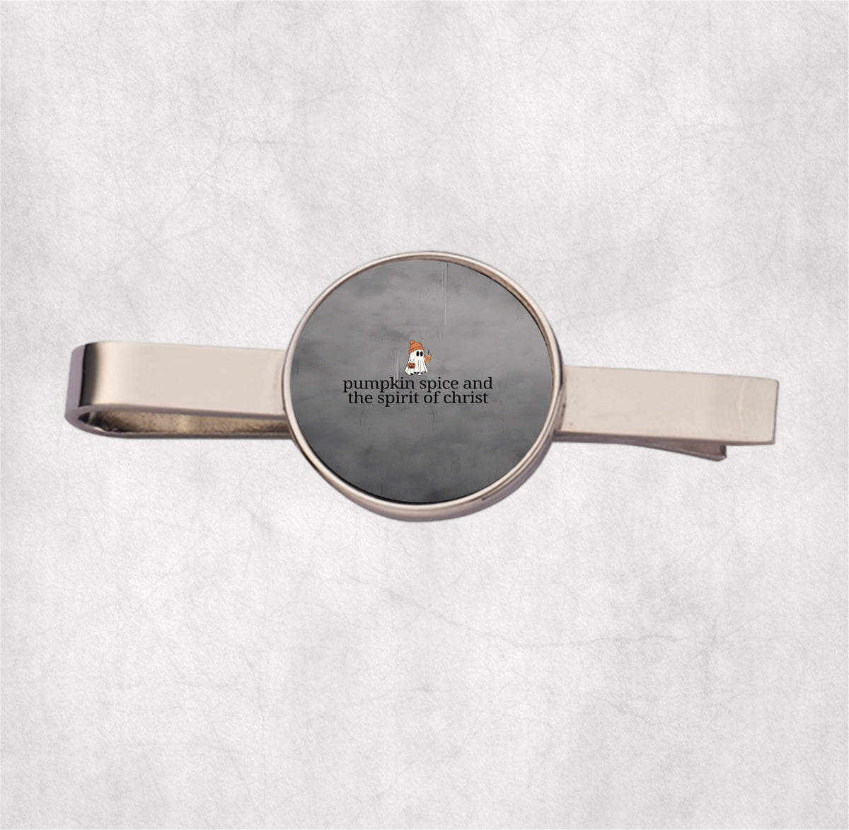 Pumpkin Spice and the Spirit of Jesus Christ Mens Tie Clip
