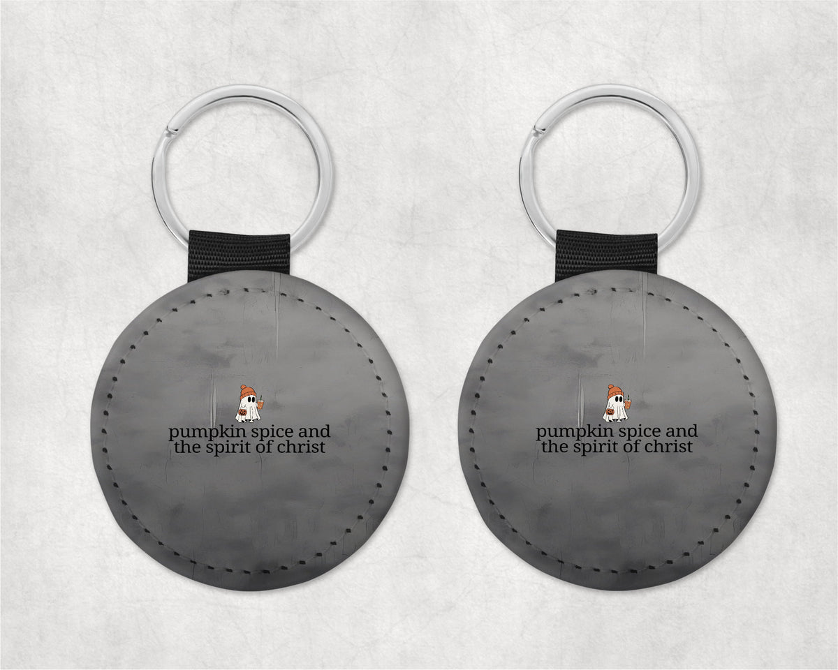 Pumpkin Spice and the Spirit of Christ Round Sparkly Key Chain 6
