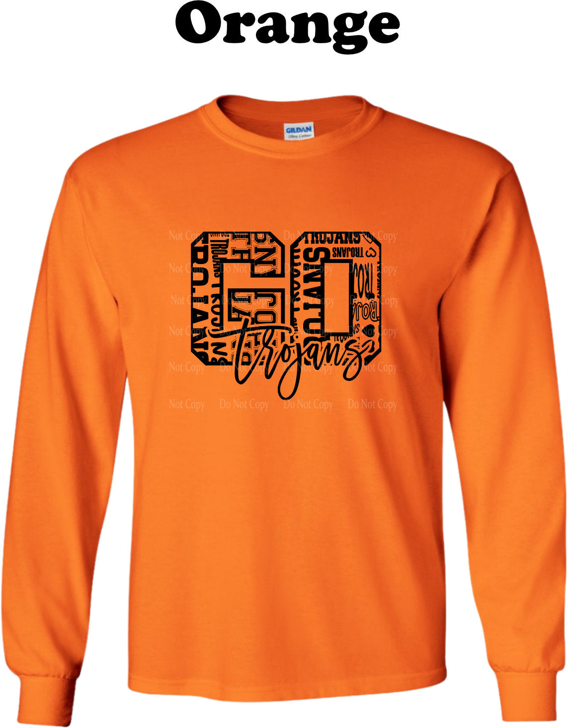 Go Trojans Black Typography Long Sleeve