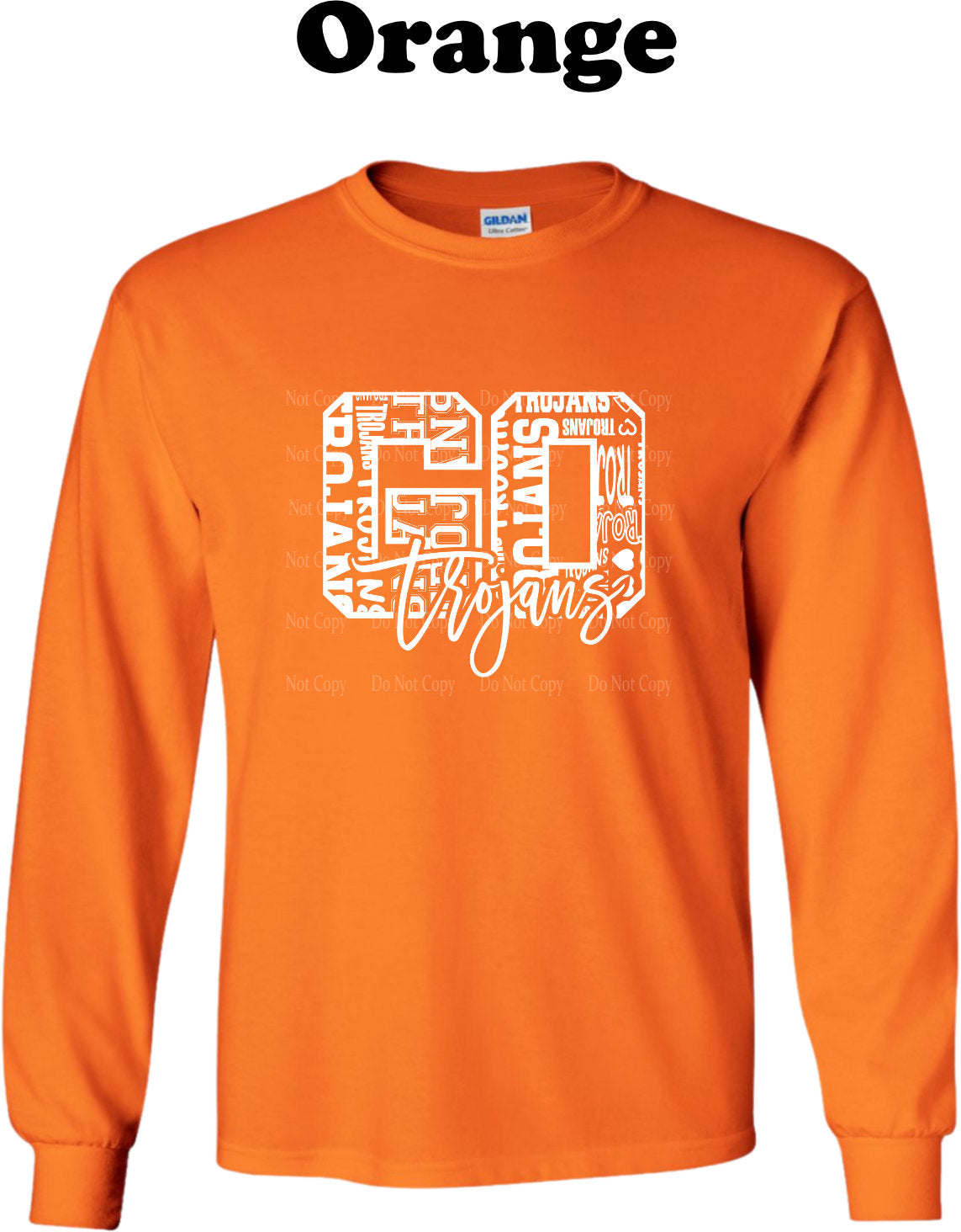 Go Trojans White Typography Long Sleeve