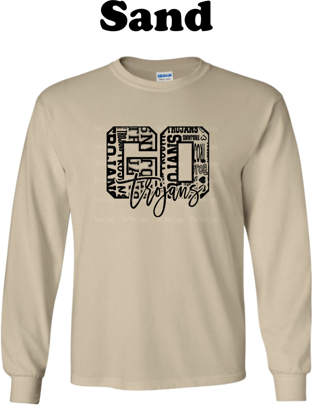 Go Trojans Black Typography Long Sleeve