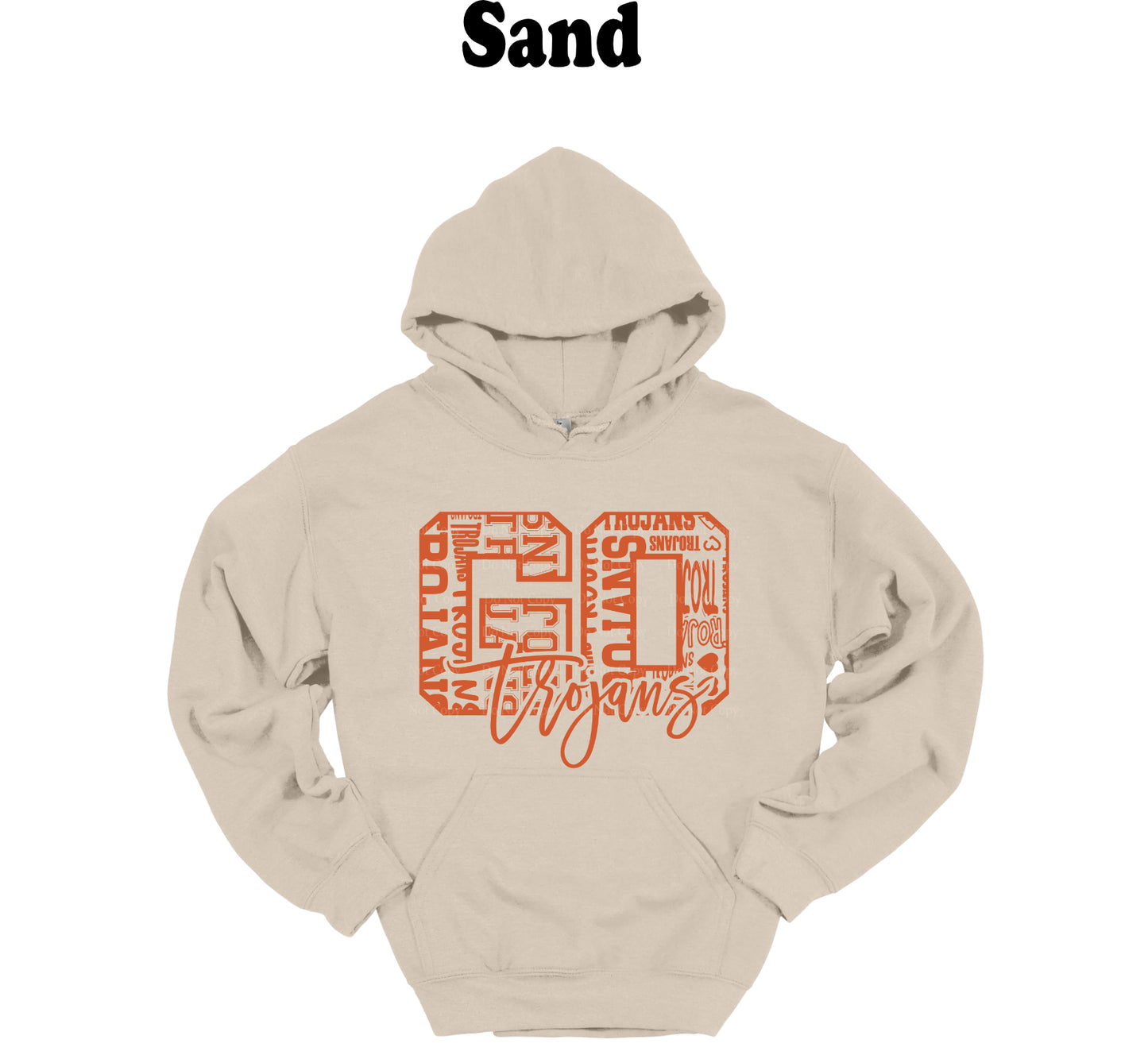 Go Trojans Orange Typography Hoodie
