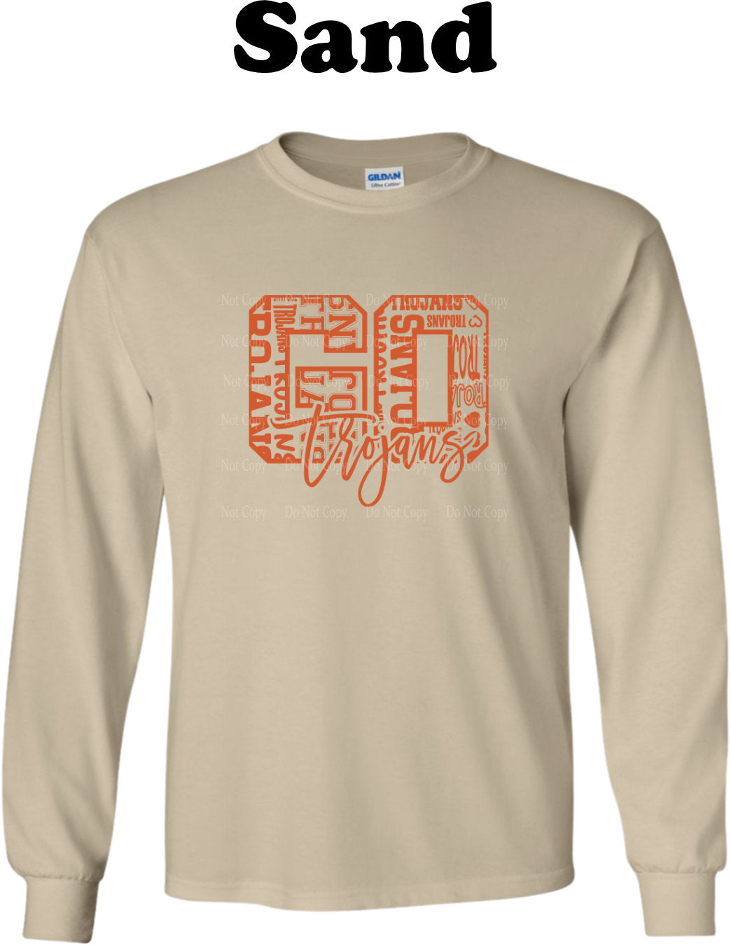 Go Trojans Orange Typography Long Sleeve