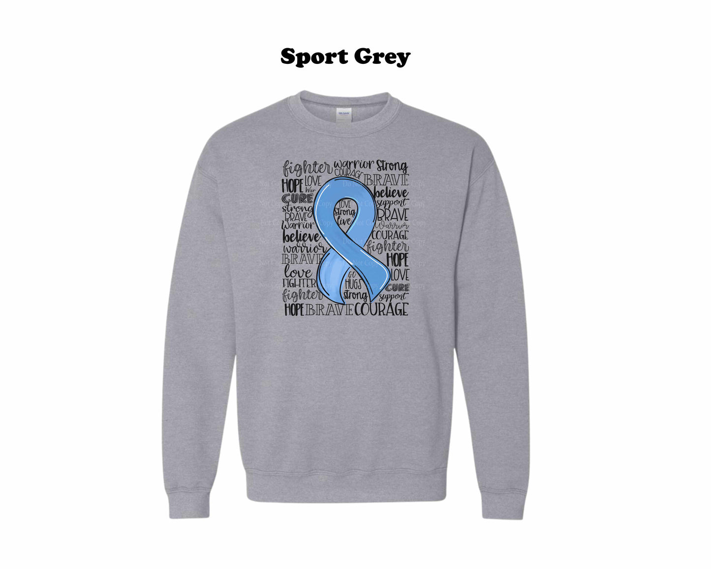 Colon Cancer ribbon typography Crewneck