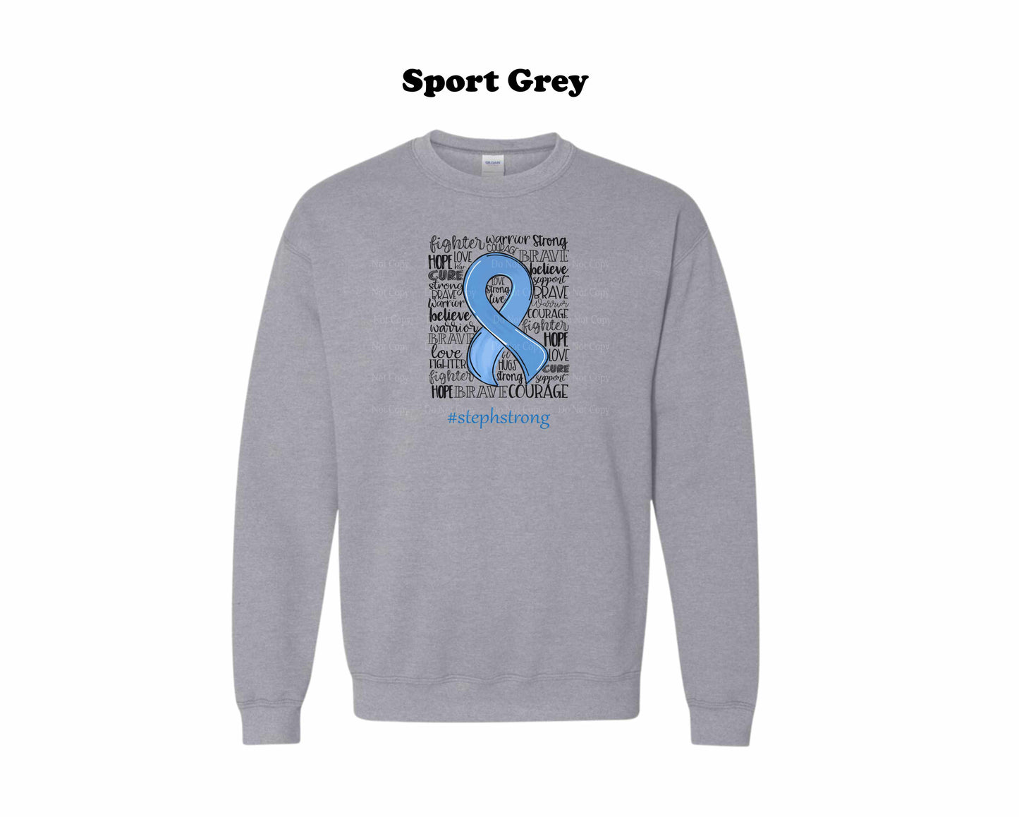 Colon Cancer ribbon typography Crewneck