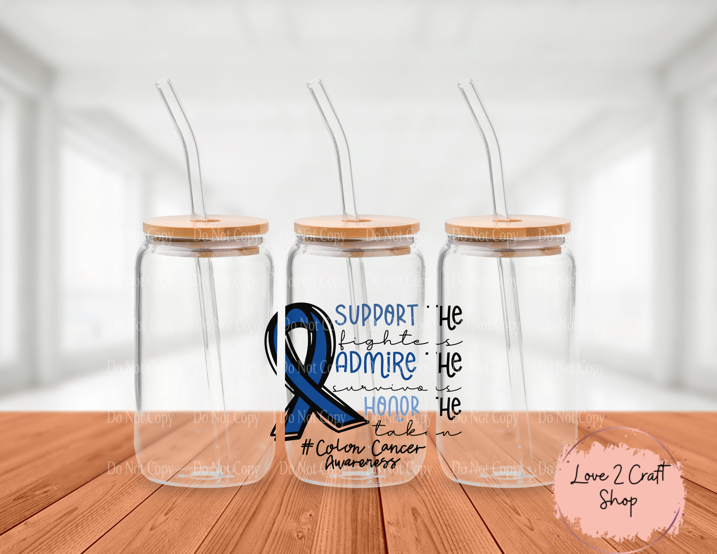 Support Admire Honor Cold Brew Glass Tumbler