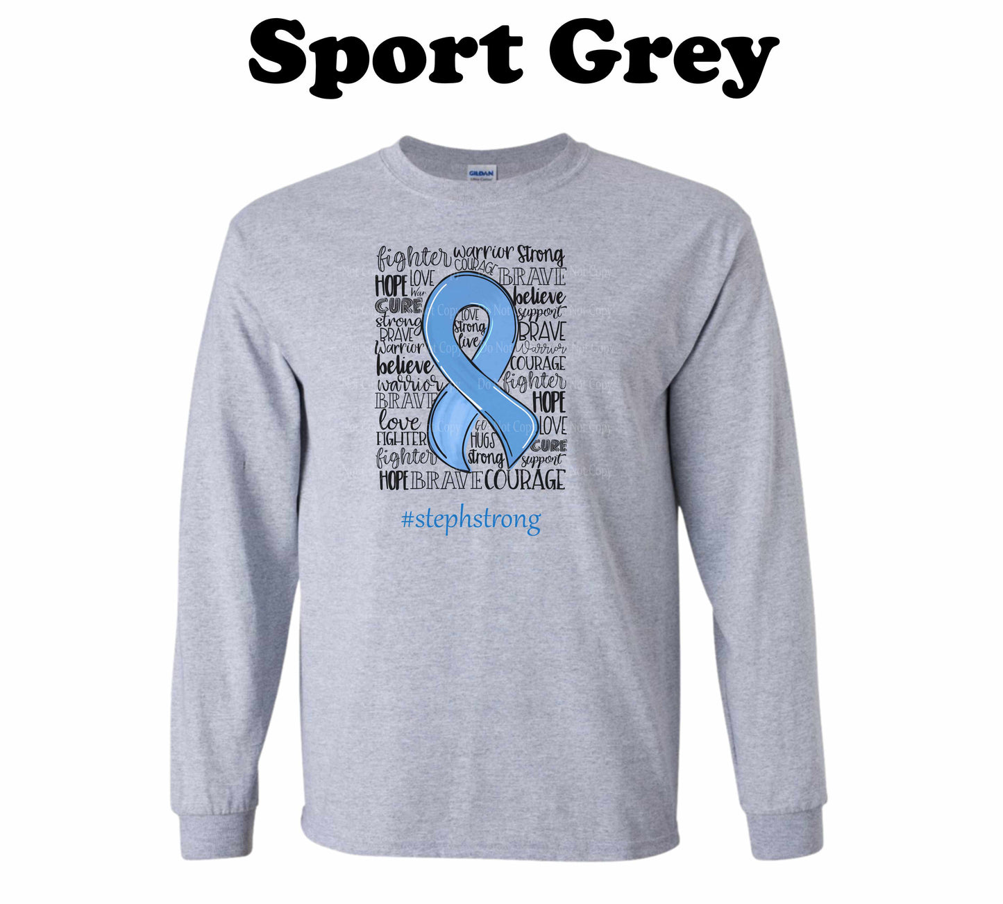 Colon Cancer ribbon typography Long Sleeve